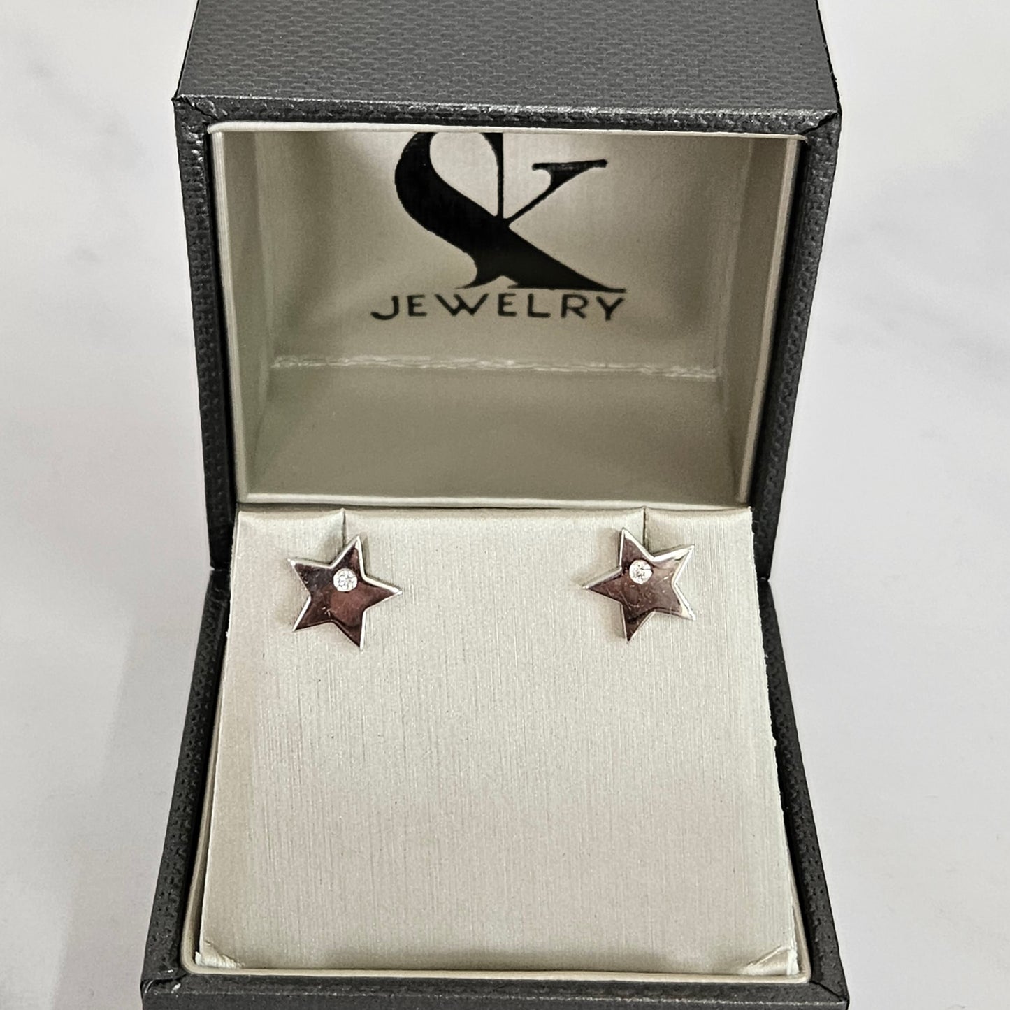 Star Stud  Earrings/14k Dainty Earrings/ One Diamond Star Stud Earring Pair / Gifts for Her / anniversary gift
