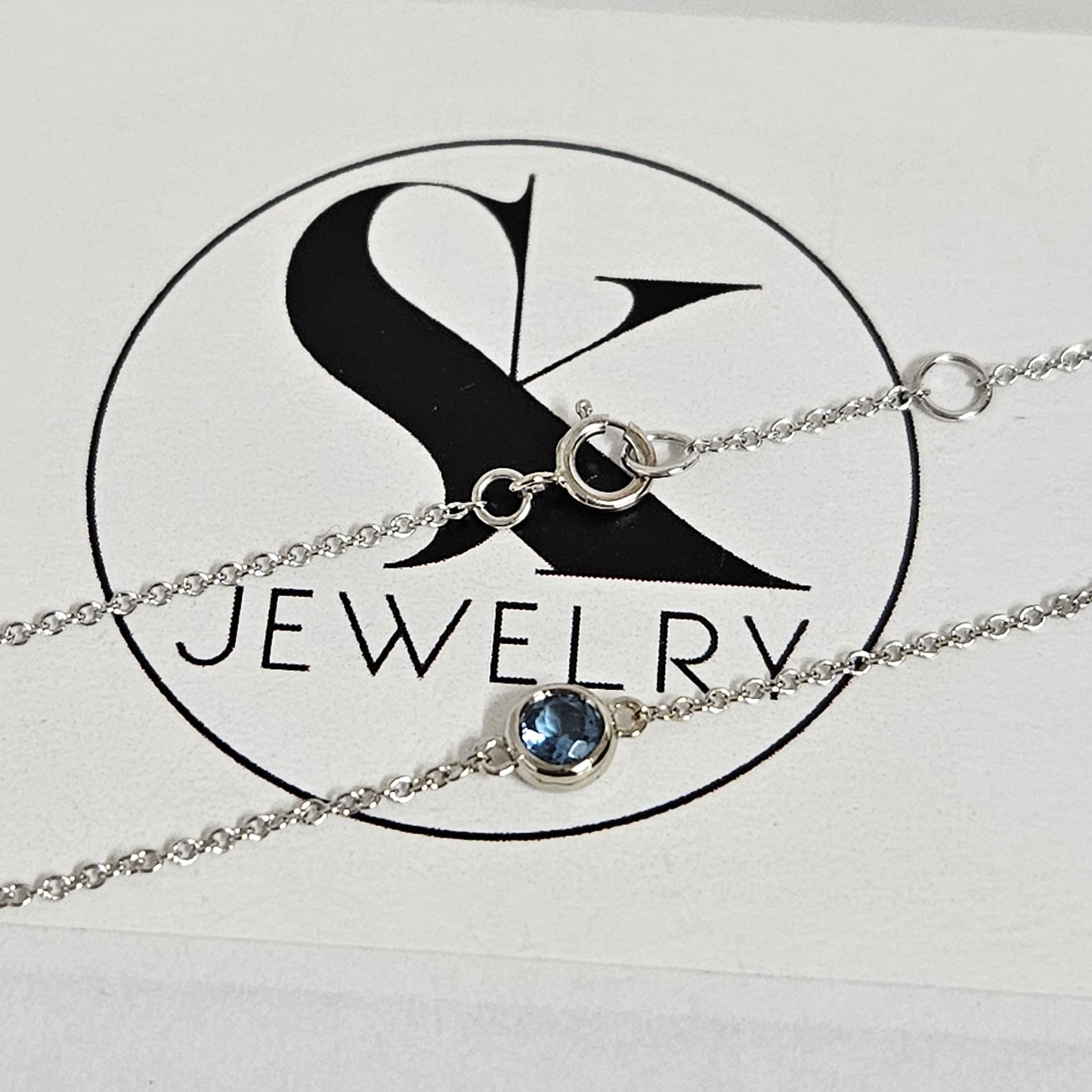 blue Sapphire Bezel Set Solitaire Bracelet/14K Gold blue Sapphire Bezel Set Bracelet/Dainty Gold Gemstone Bracelet/Anniversary gift