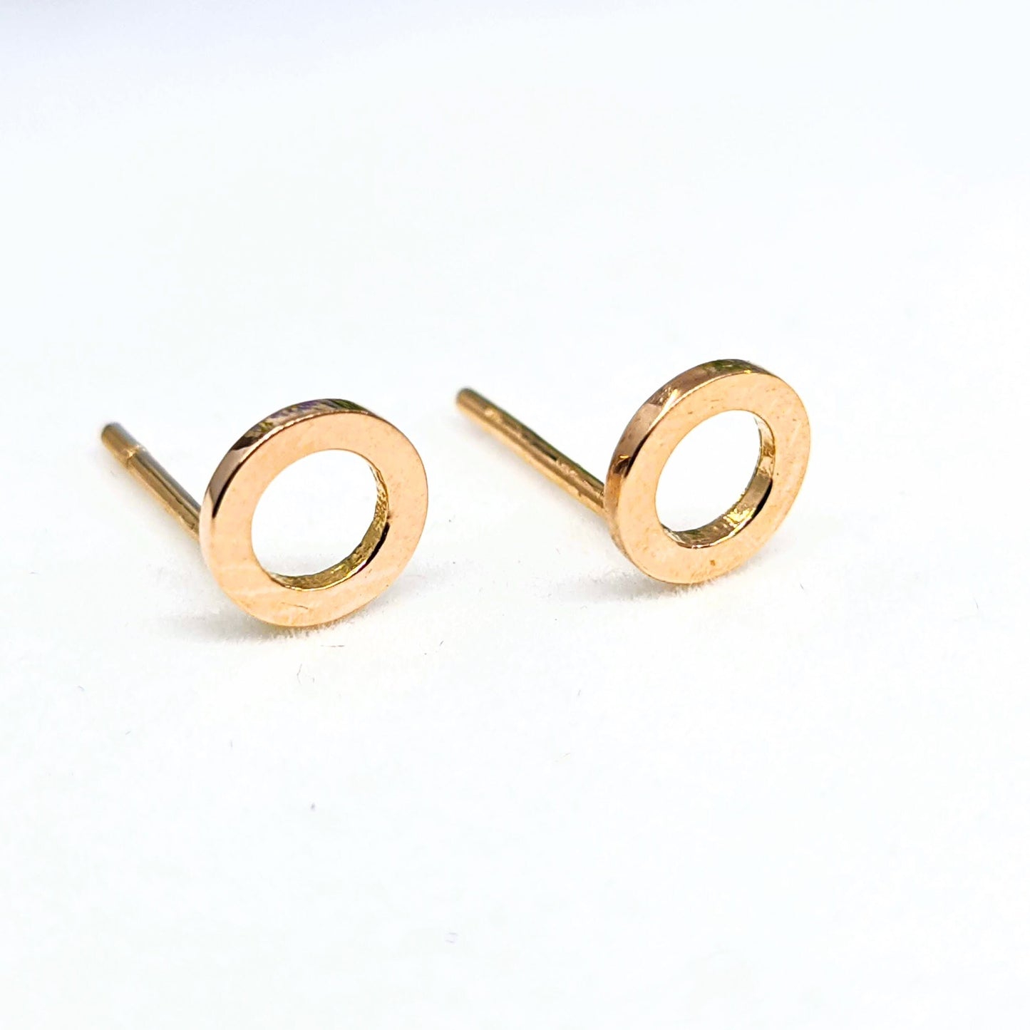 Gold Open Circle Earrings/14K,18K  gold Stud Single or Pair Earring/ Gifts for her/ Anniversary gift