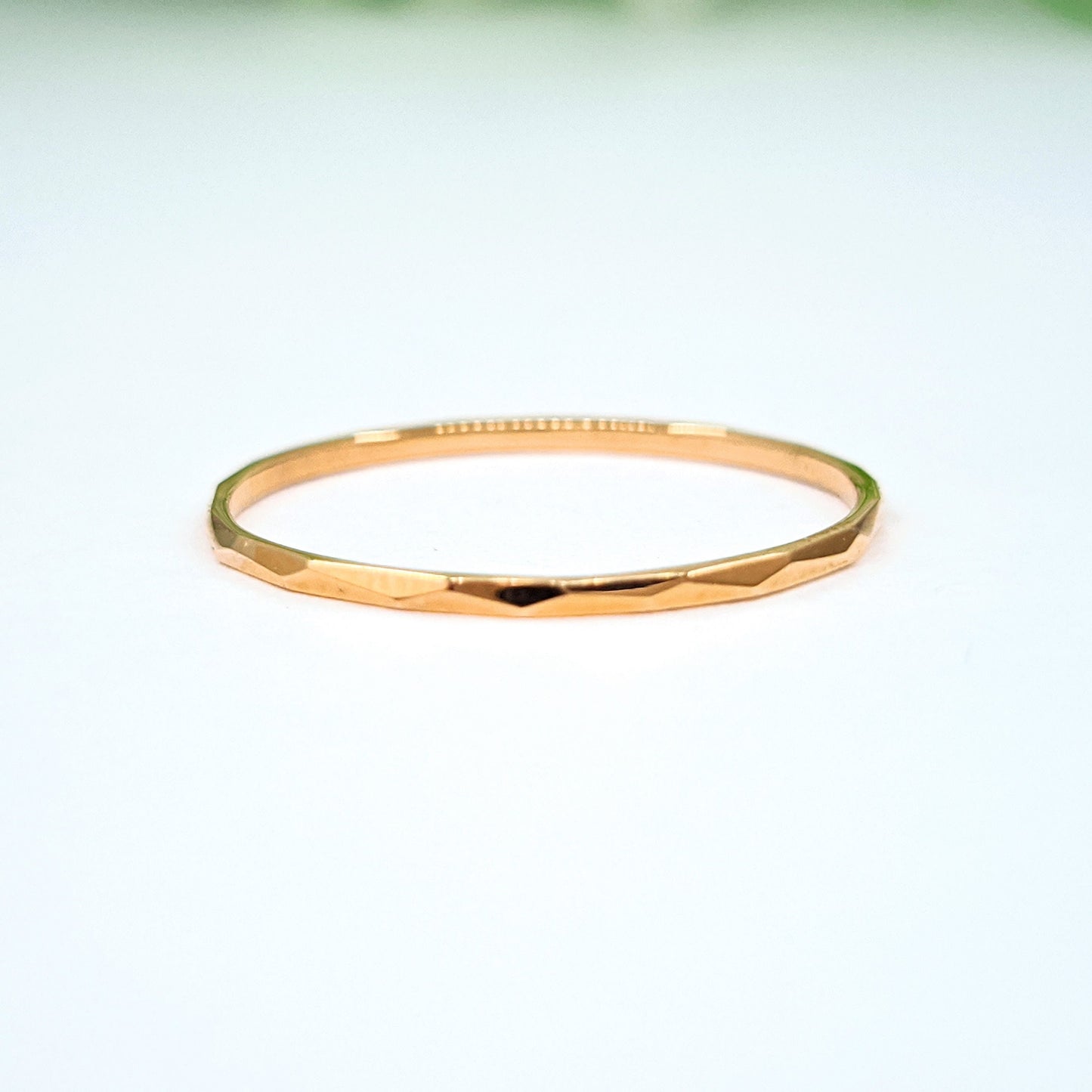 Handmade 14K Gold Stacking Ring - 1mm Thin Band