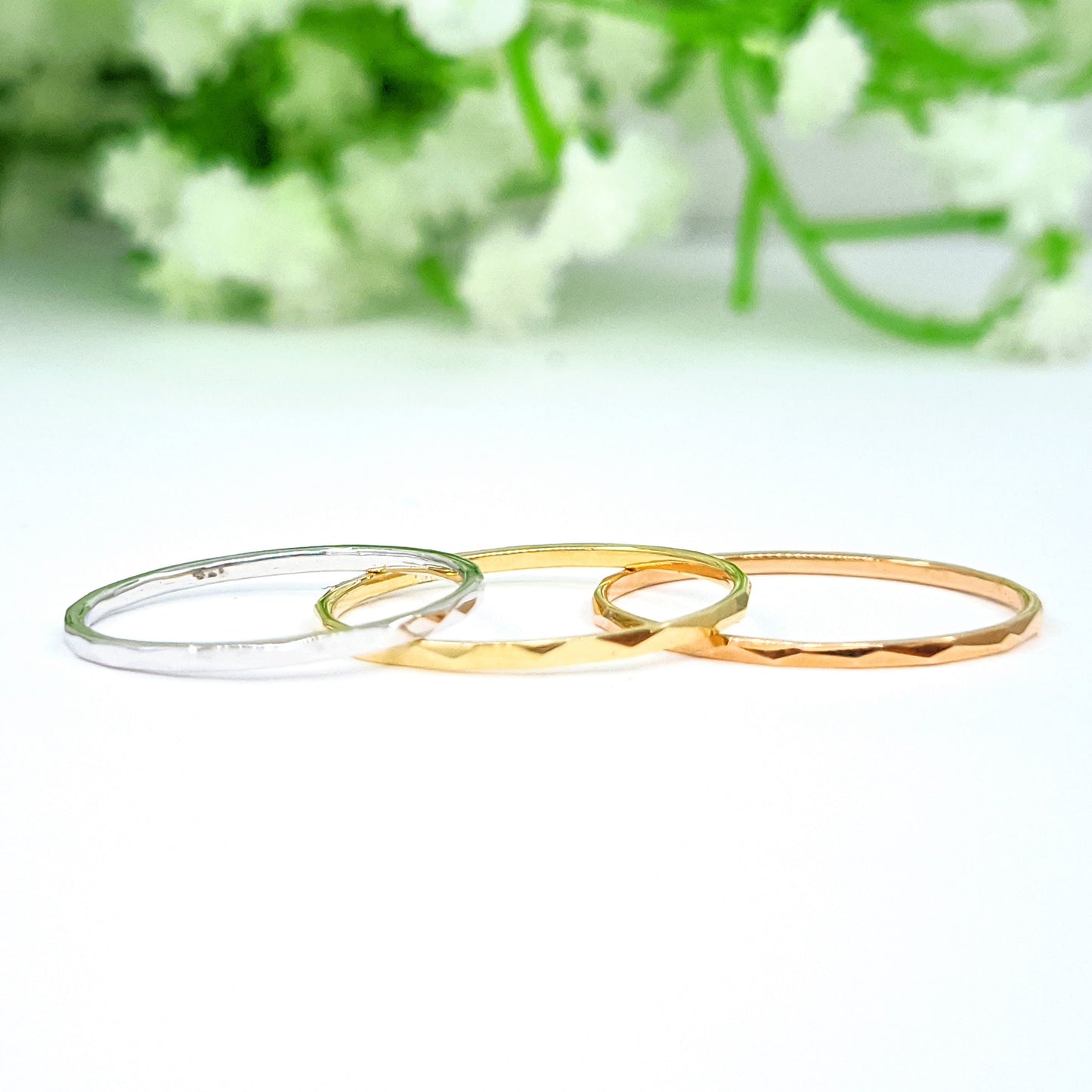 Handmade 14K Gold Stacking Ring - 1mm Thin Band