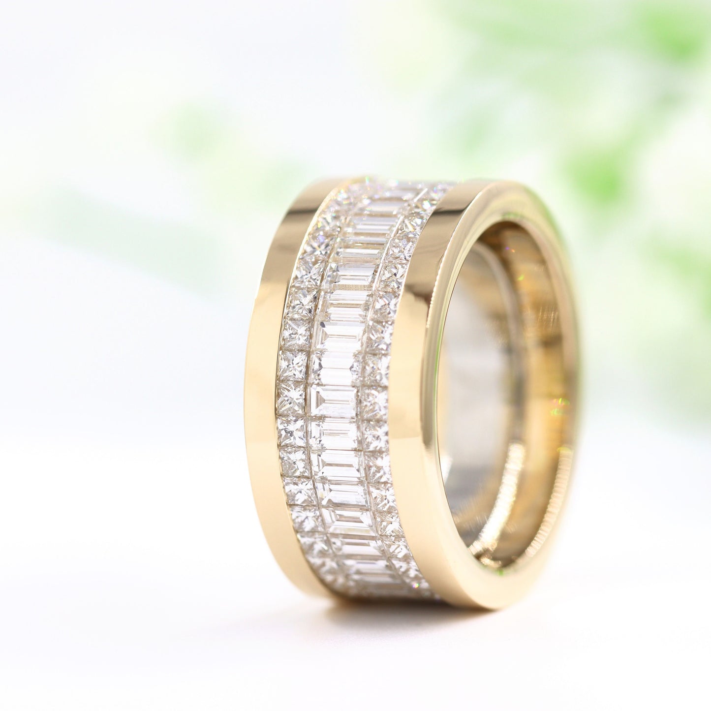 Invisible Set 6ct 3 Row Natural Diamond Eternity Ring: Platinum, 14k, 18k Gold Anniversary Band- Anniversary Gift