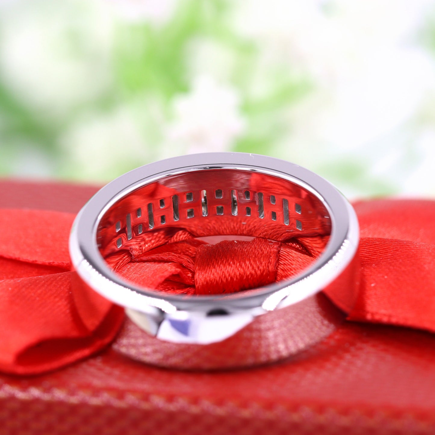 Invisible Set Natural Diamond Wedding Band: Platinum, 14k. 18k Gold Anniversary Ring