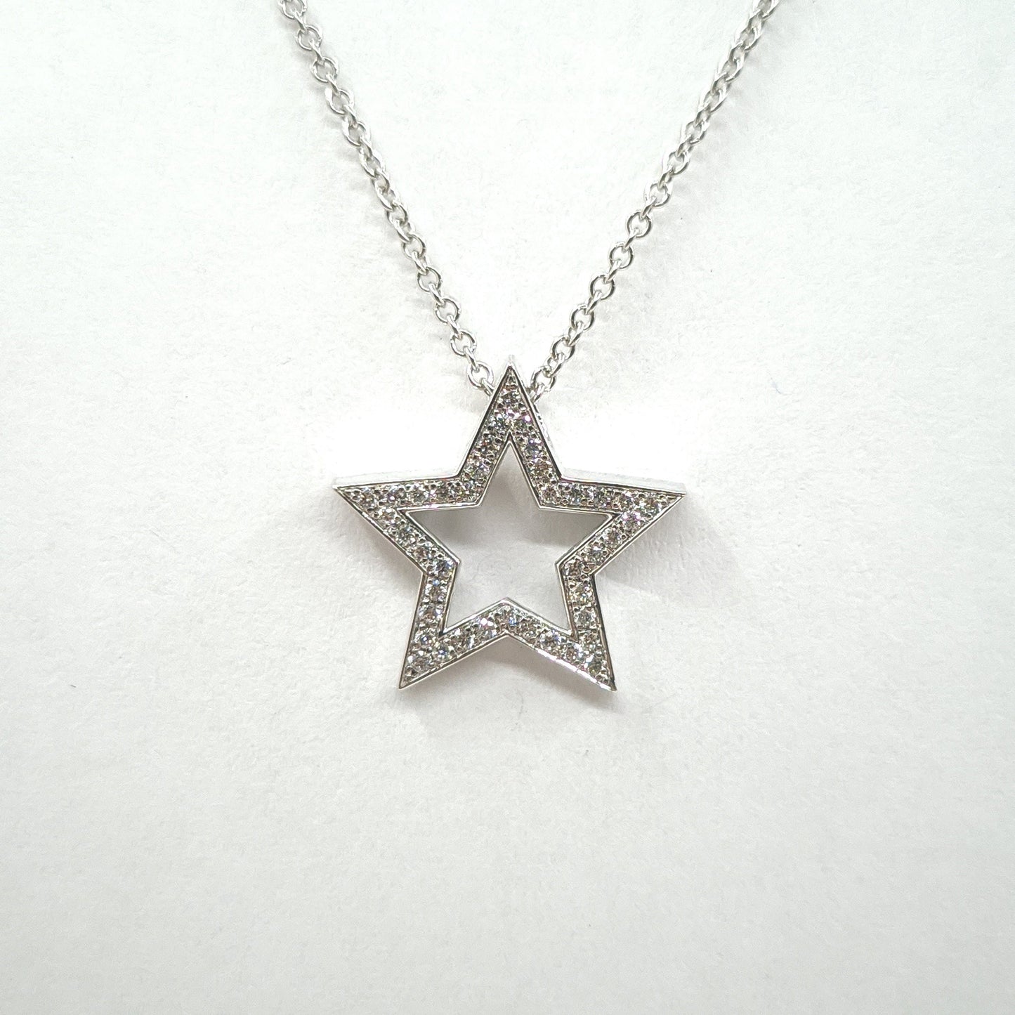 14K Gold Star Pendant Necklace: Natural Diamond, Handmade