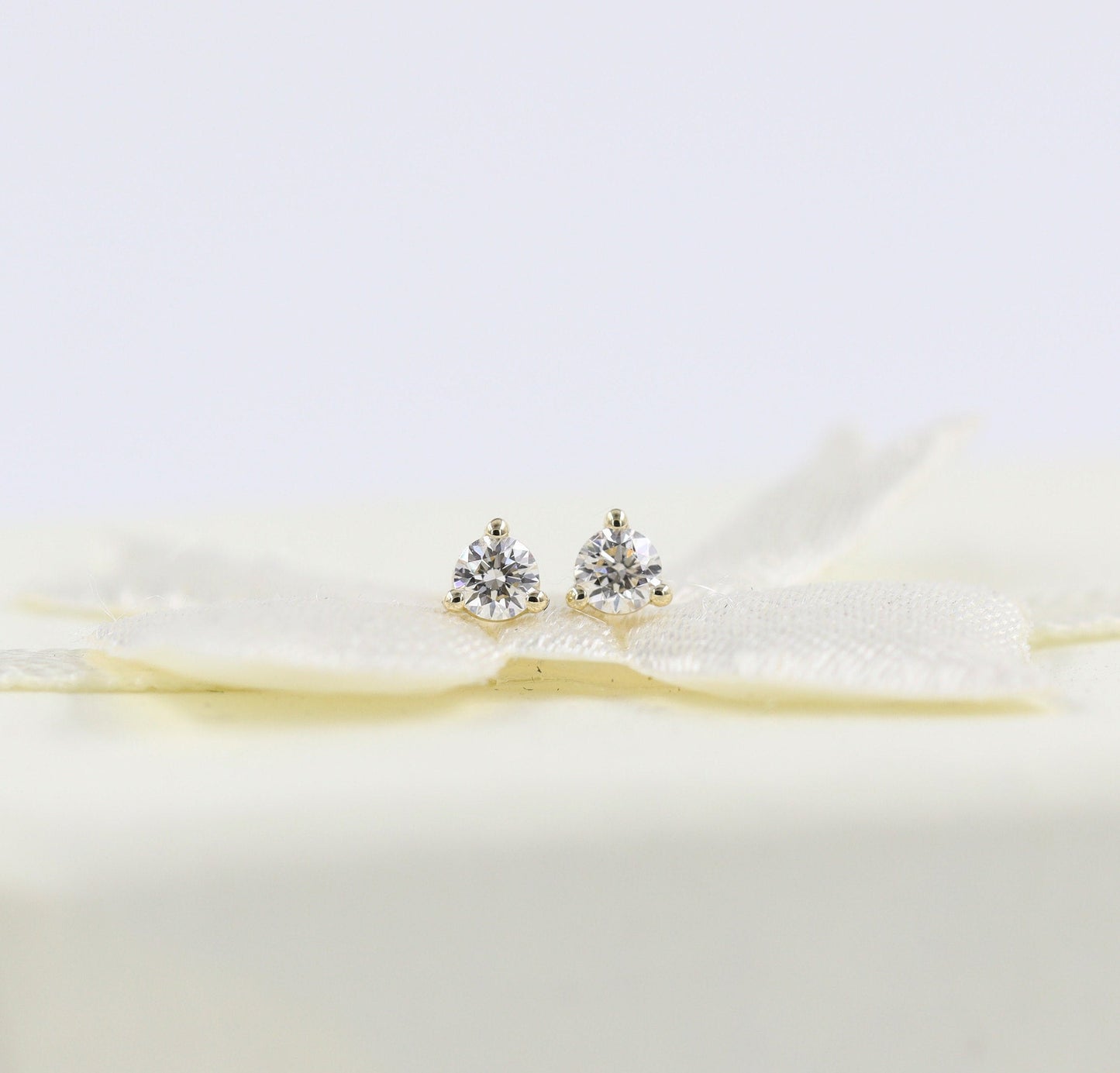 Solitaire Natural Diamond Earring/Three Prong Set Diamond Earring/Stud Earring/Solitaire Stud Earring/Dainty Simple Earring/Anniversary gift