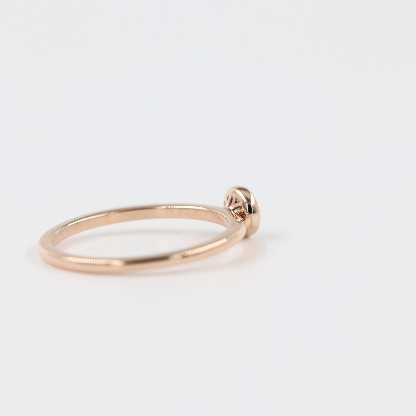 14K Gold Natural Diamond Bezel Ring: Simple Handmade Engagement Ring