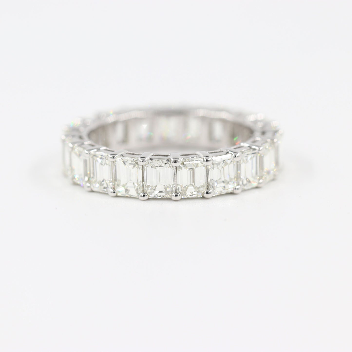 7ct Emerald Cut Natural Diamond Full Eternity Wedding Band, 14K Gold Diamond Ring - Anniversary gift