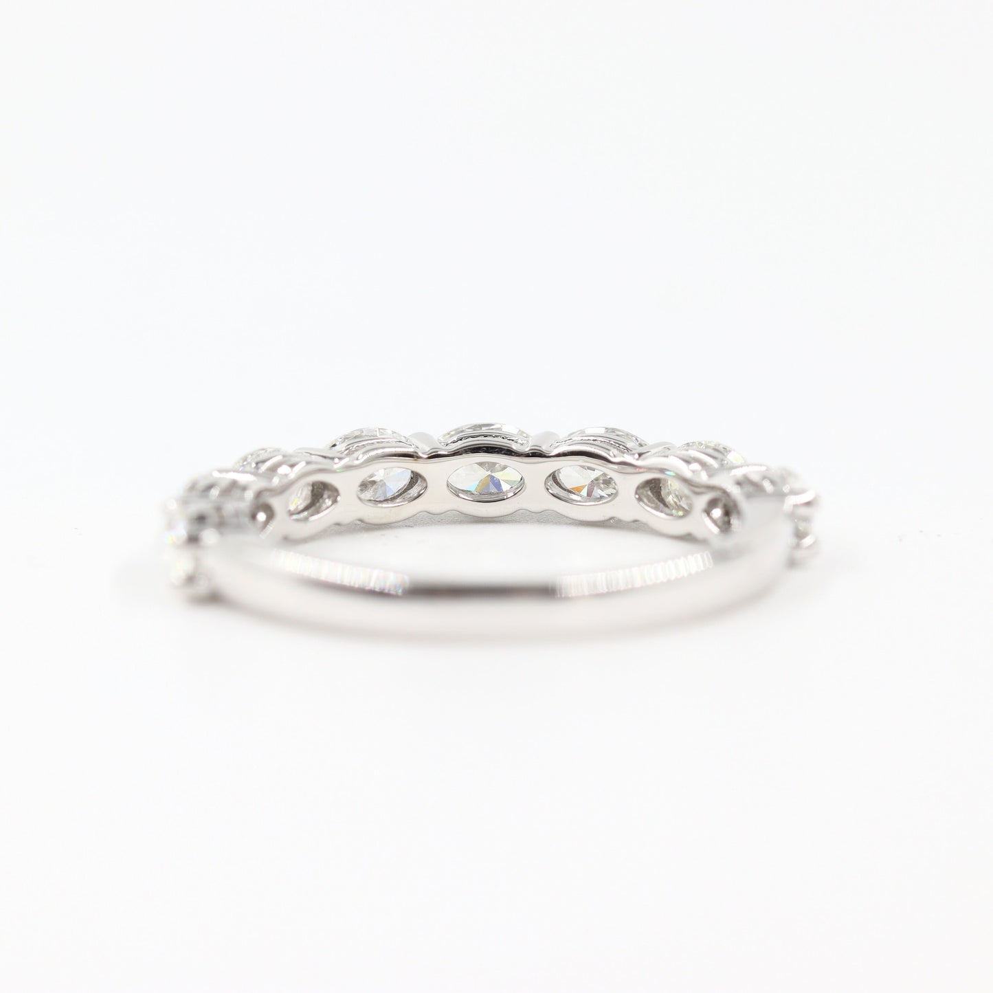 2ct Oval Natural  Diamond Half Eternity 14K Gold Wedding Band