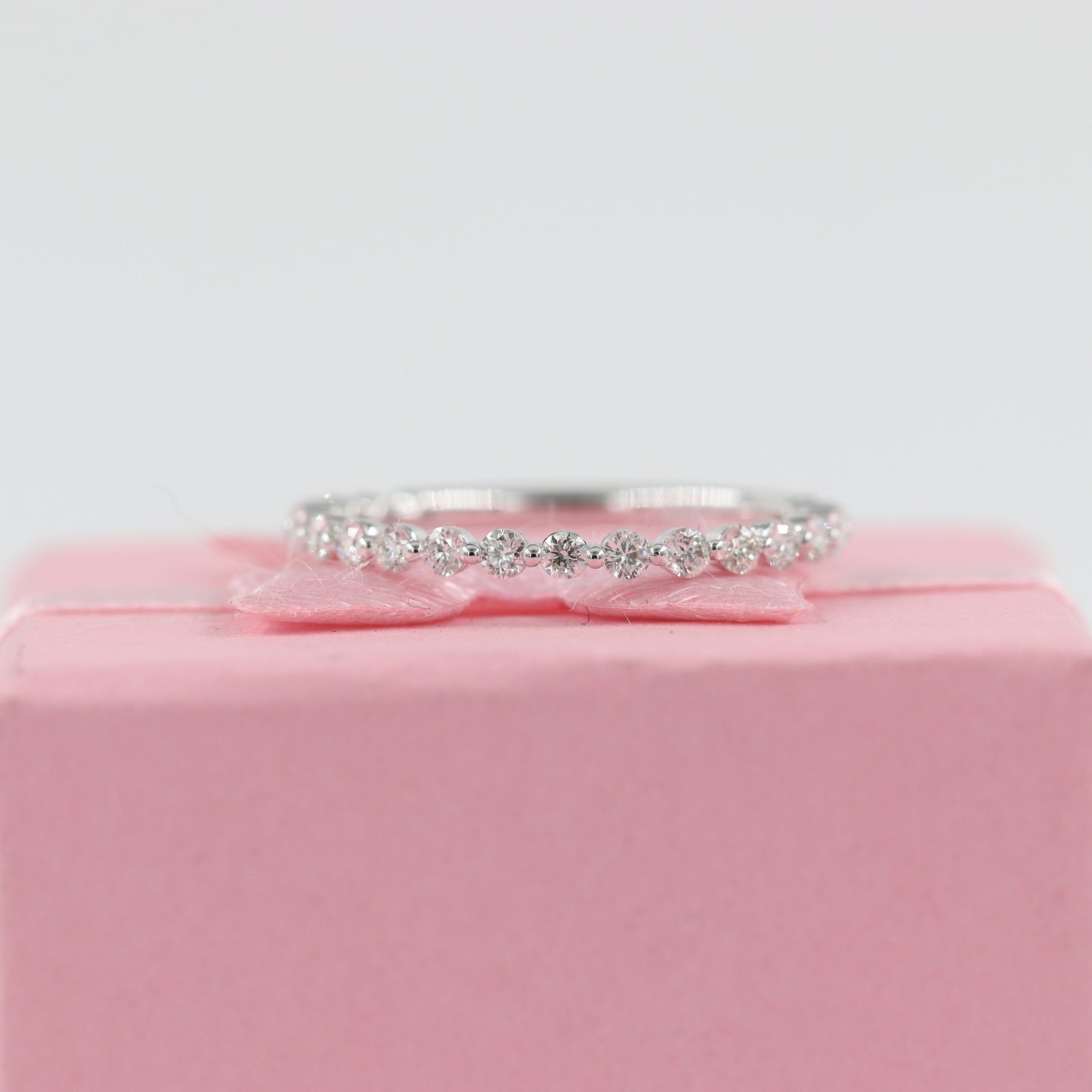 14K Gold Natural Diamond Eternity Band: Stackable Wedding Ring, 0.45ct- Anniversary Gift