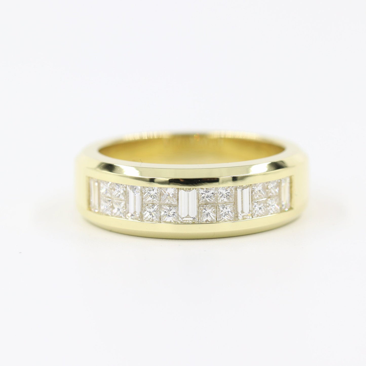 Natural Diamond Invisible Set Ring / Platinum,14K,18K gold Natural Diamond  Ring/Brilliant and Princess Cut Diamond Ring / Anniversary gift