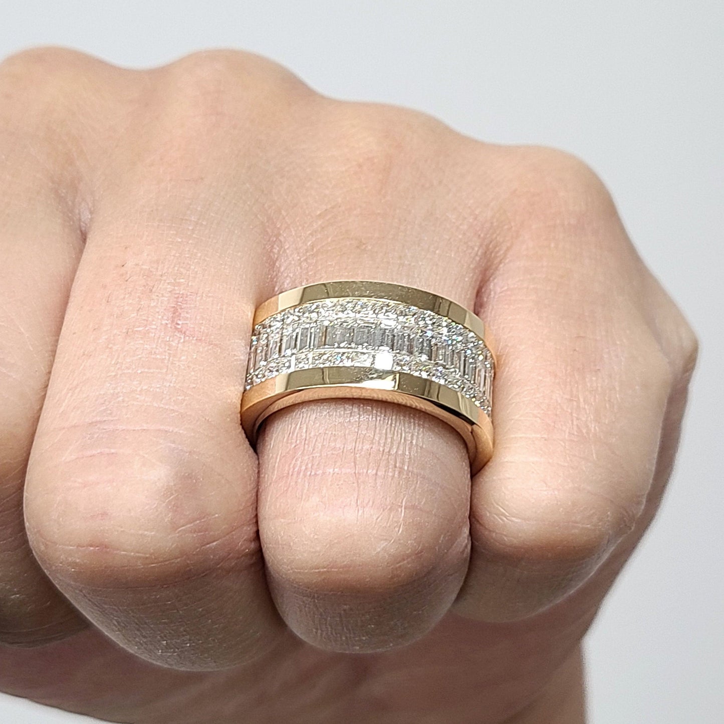 Invisible Set 6ct 3 Row Natural Diamond Eternity Ring: Platinum, 14k, 18k Gold Anniversary Band- Anniversary Gift