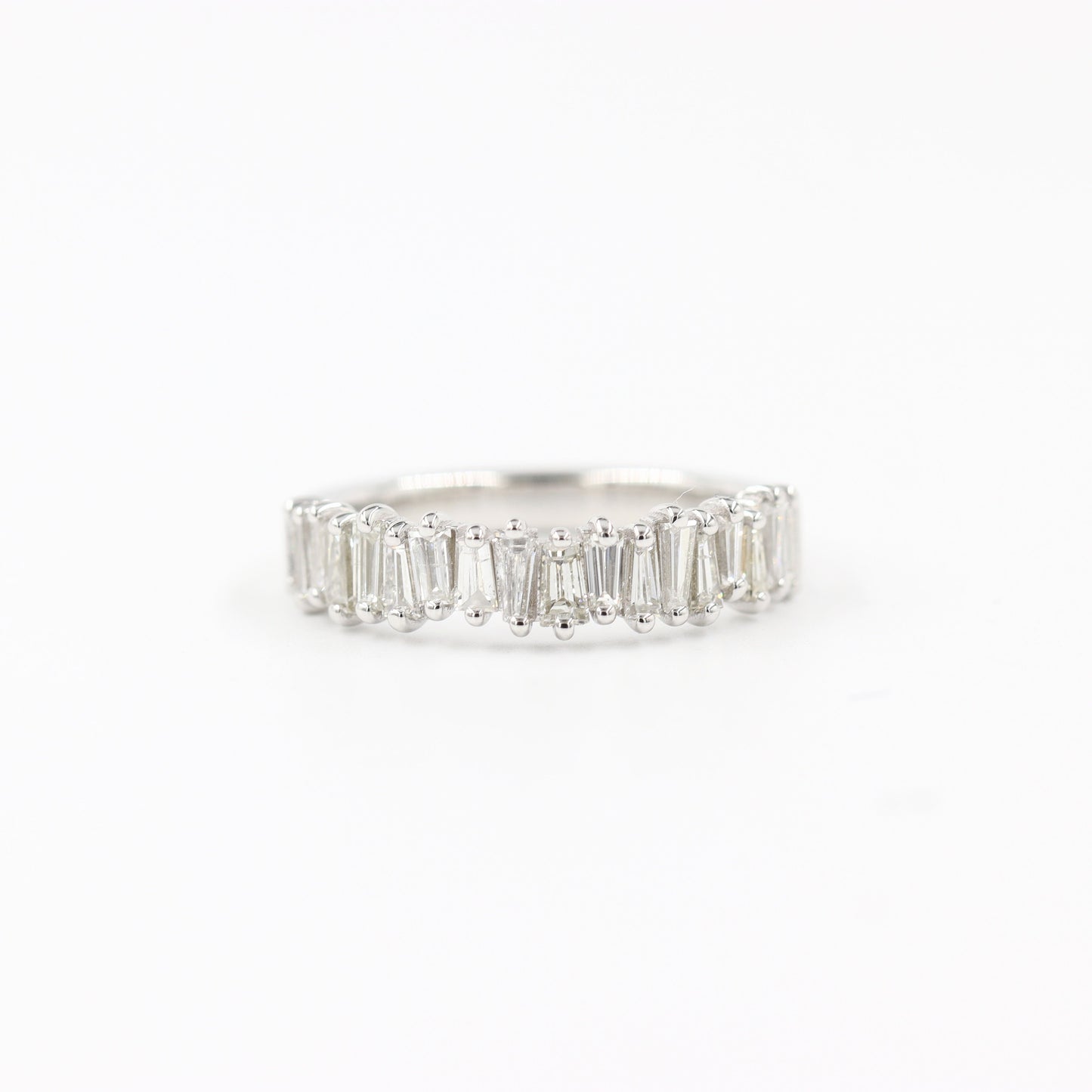 Tapered Baguette Diamond Ring/ Half Eternity Stackable Ring/ Zig Zag Baguette Engagement Ring/Anniversary Gift