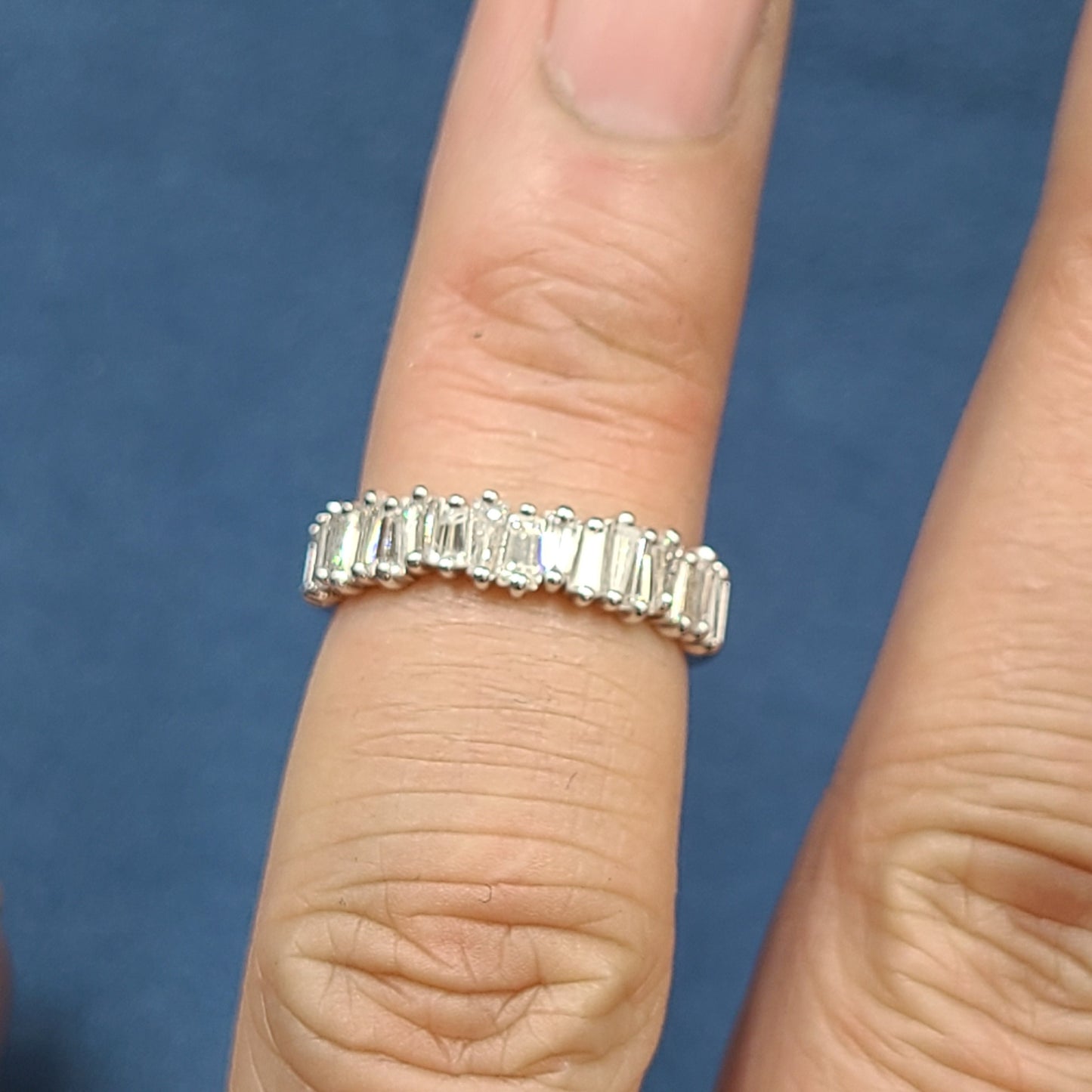 Tapered Baguette Diamond Ring/ Half Eternity Stackable Ring/ Zig Zag Baguette Engagement Ring/Anniversary Gift