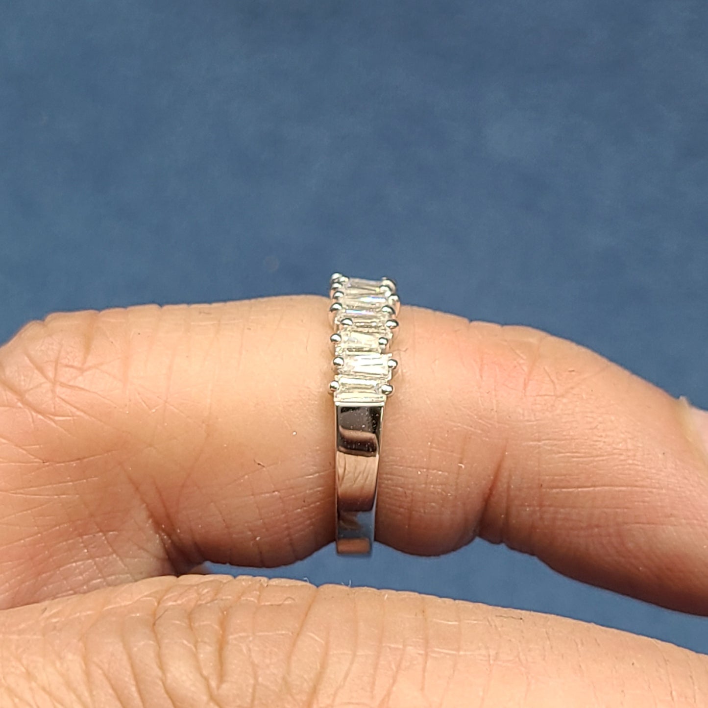 Tapered Baguette Diamond Ring/ Half Eternity Stackable Ring/ Zig Zag Baguette Engagement Ring/Anniversary Gift