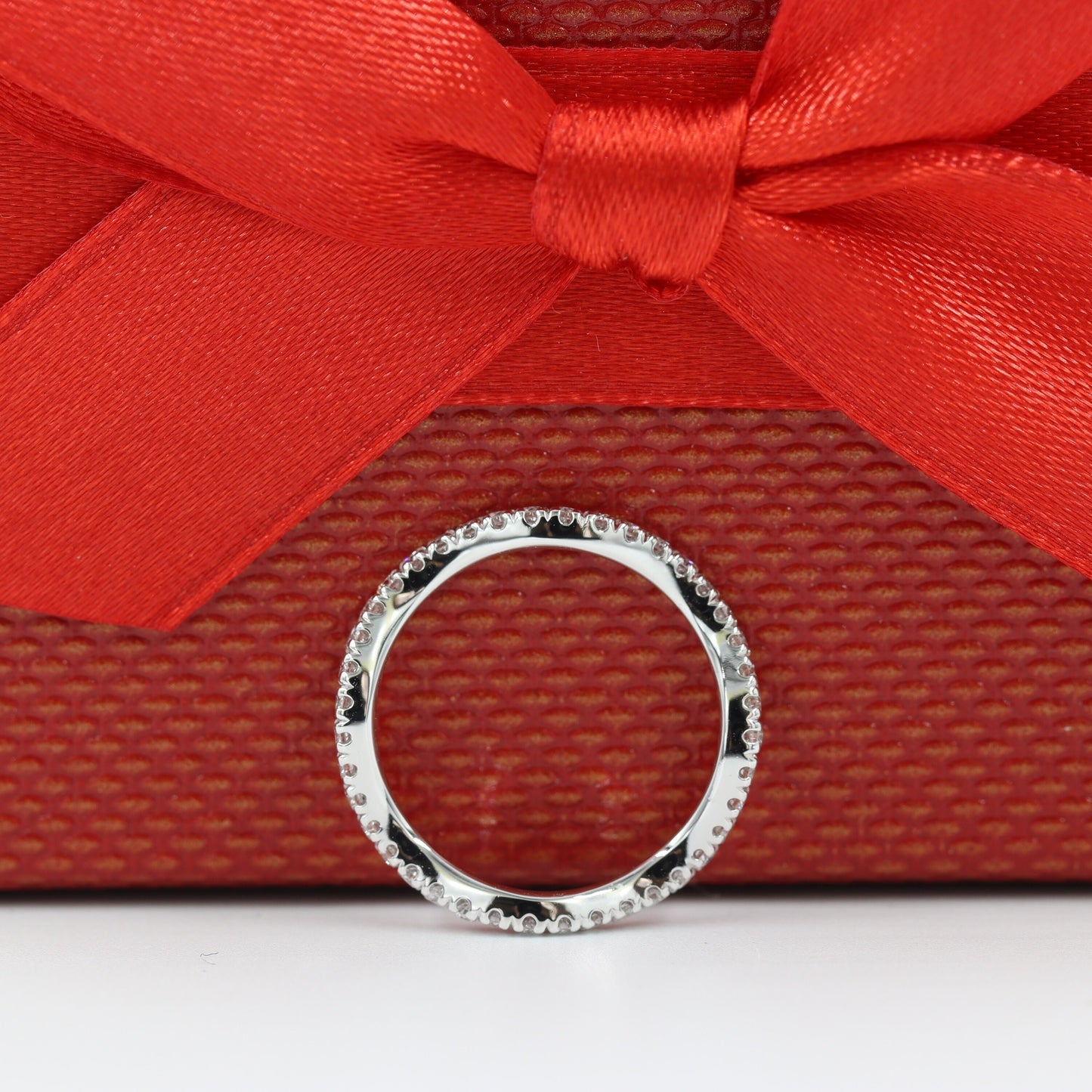 Curved Natural Diamond Wedding Band: 14k Gold Stacking Ring- Anniversary Gift