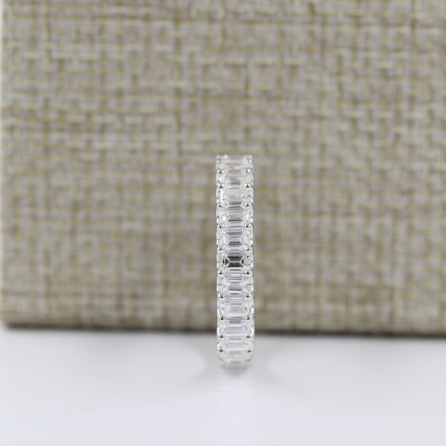 2.8ct Emerald Cut Natural Diamond Wedding Band: 14K Gold Anniversary Ring