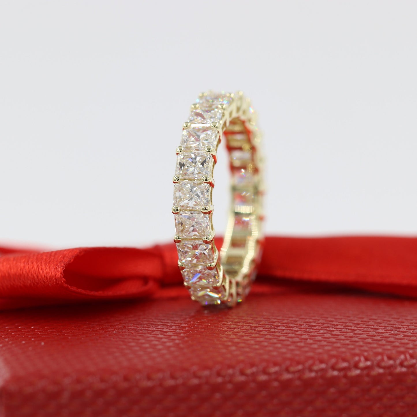 4.5ct Radiant Cut Natural Diamond Full Eternity Wedding Band/Stackable Radiant Cut Diamond Band/Anniversary Ring/Stackable Diamond Ring