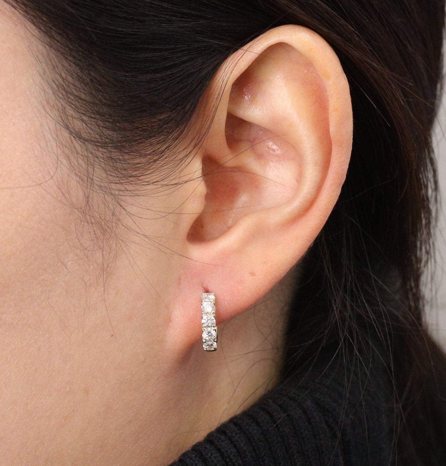Natural Diamond 0.7ct Diamond Hoop Earrings/Diameter 11mm,12mm,13mm Hoop Earrings/ Diamond Hoop Earrings/Anniversary gift