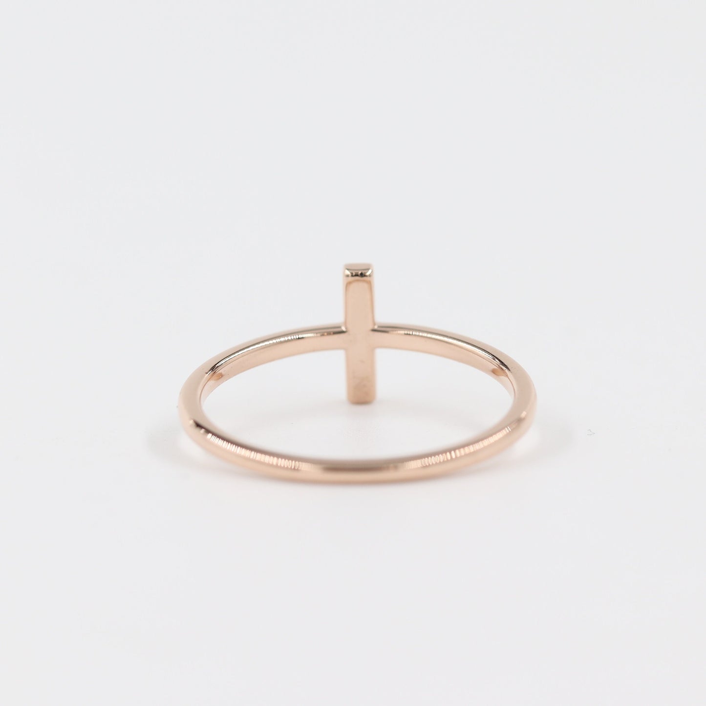 14k Gold Natural Diamond Bar Ring: Dainty Stacking Band - Anniversary Gift