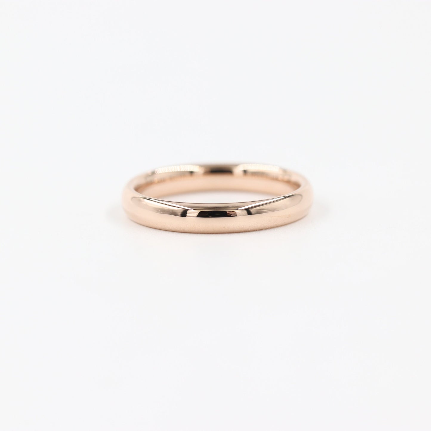 Handmade 14k Gold Wedding Band Ring - 3mm Low Oval - Anniversary Gift