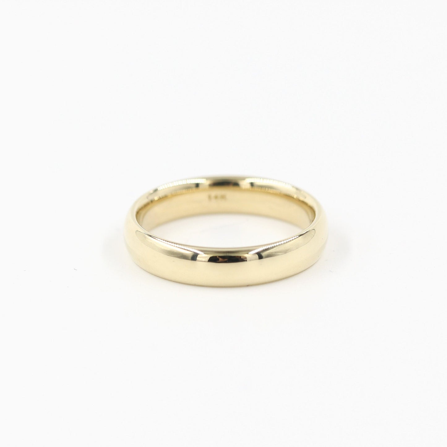 14k Gold Wedding Band - 4mm Low Oval - Anniversary Gift