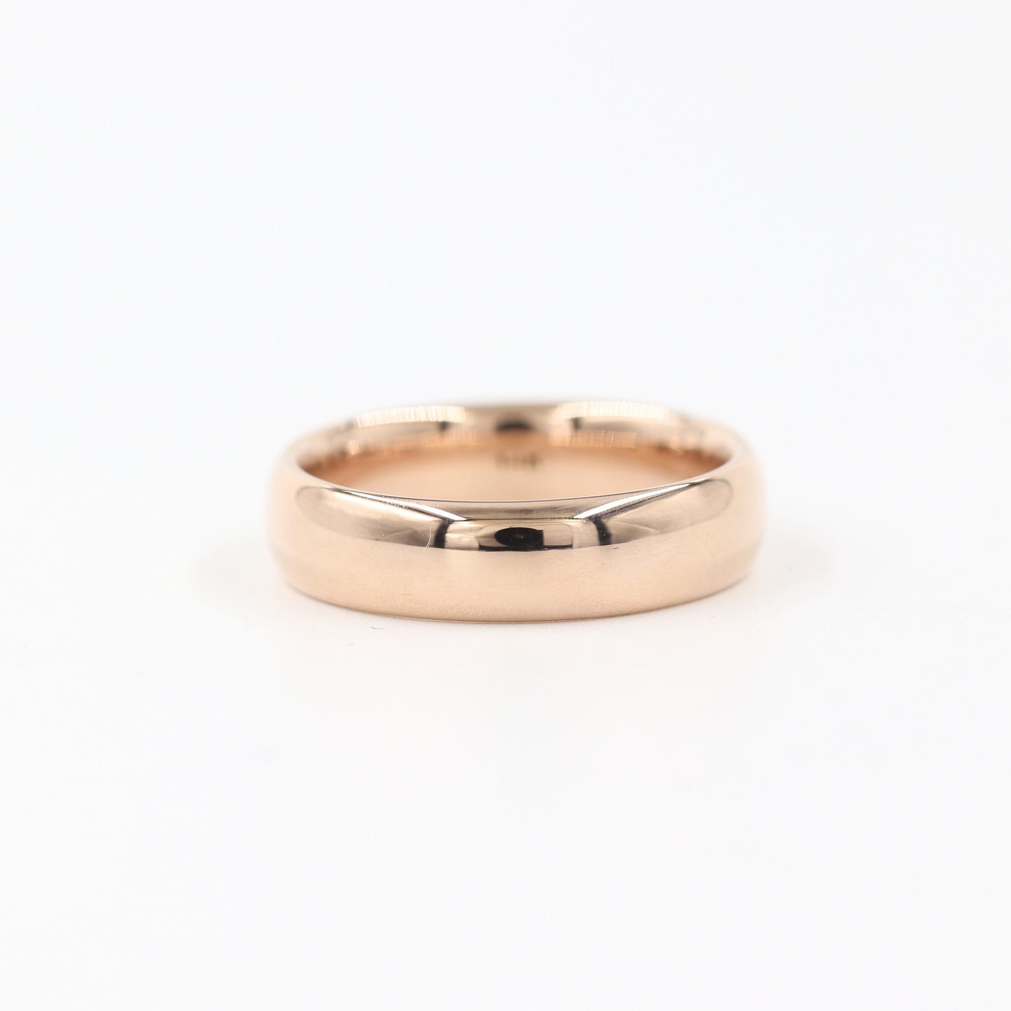 Handmade 14k Gold Wedding Band Ring - 5mm Low Oval - Anniversary Gift