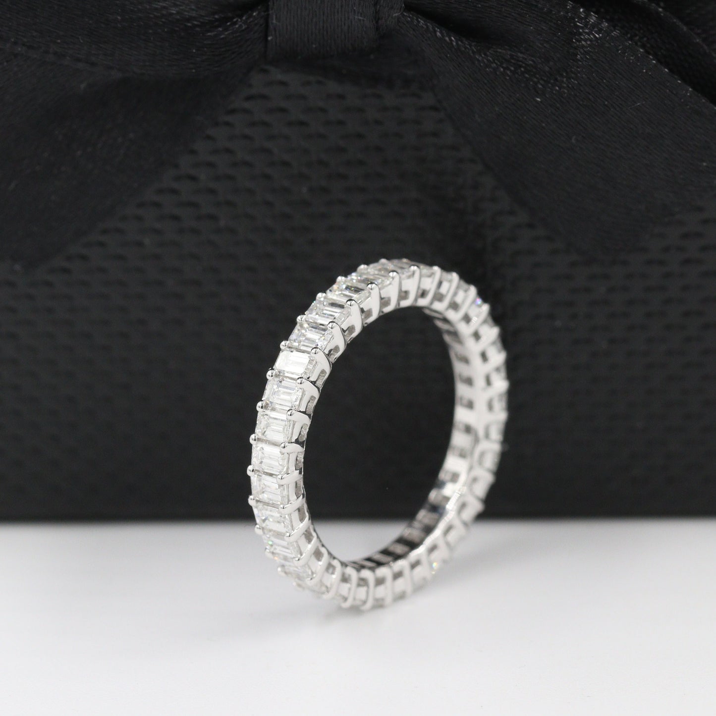 2ct Emerald Cut Natural Diamond Eternity Band - 14k Gold Wedding Ring - Anniversary gift