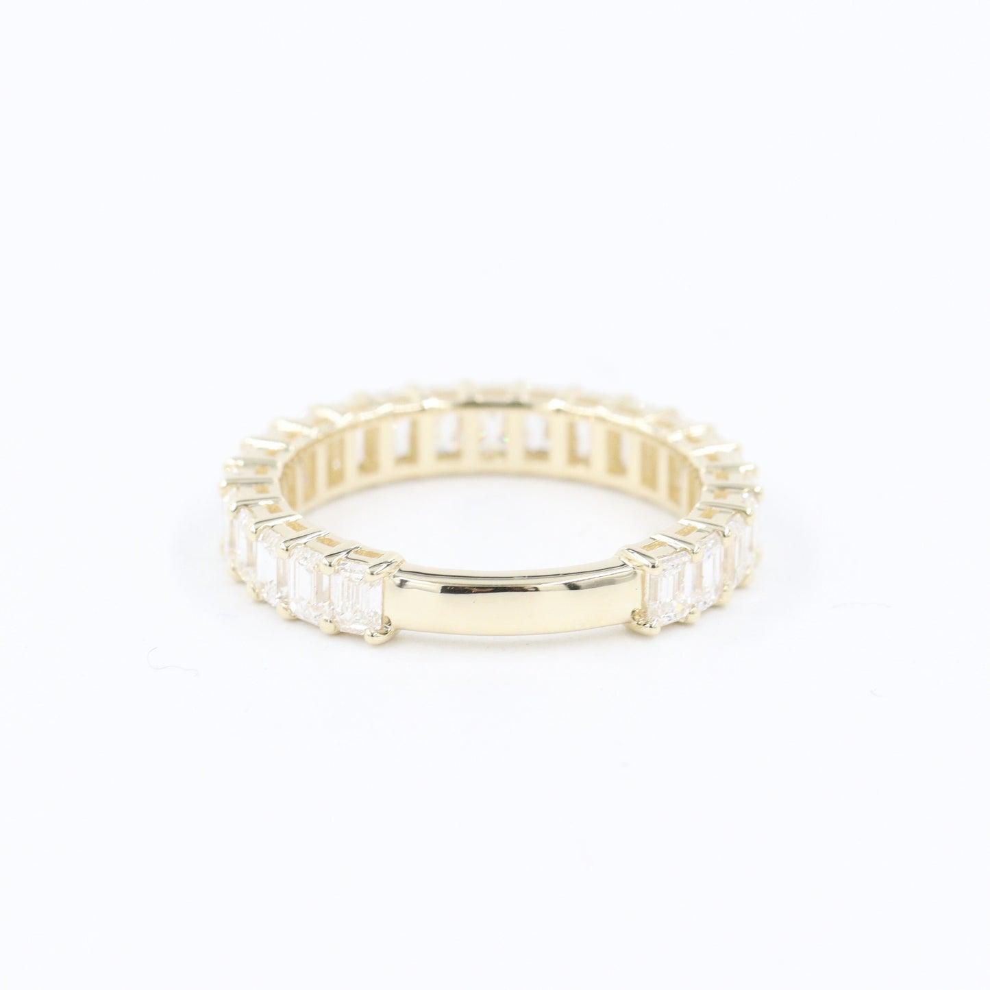 2.4ct Emerald Cut Natural Diamond Eternity Band - 14K Gold Wedding Ring - 18K Gold, Platinum Diamond Ring - Anniversary gift