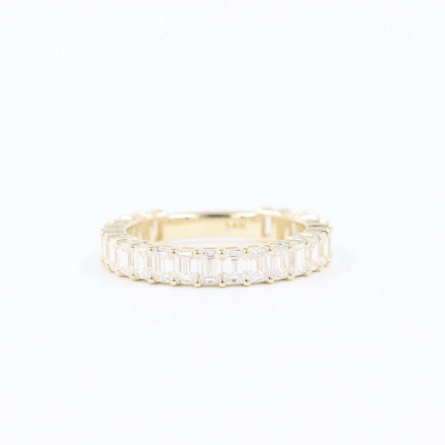 2.4ct Emerald Cut Natural Diamond Eternity Band - 14K Gold Wedding Ring - 18K Gold, Platinum Diamond Ring - Anniversary gift