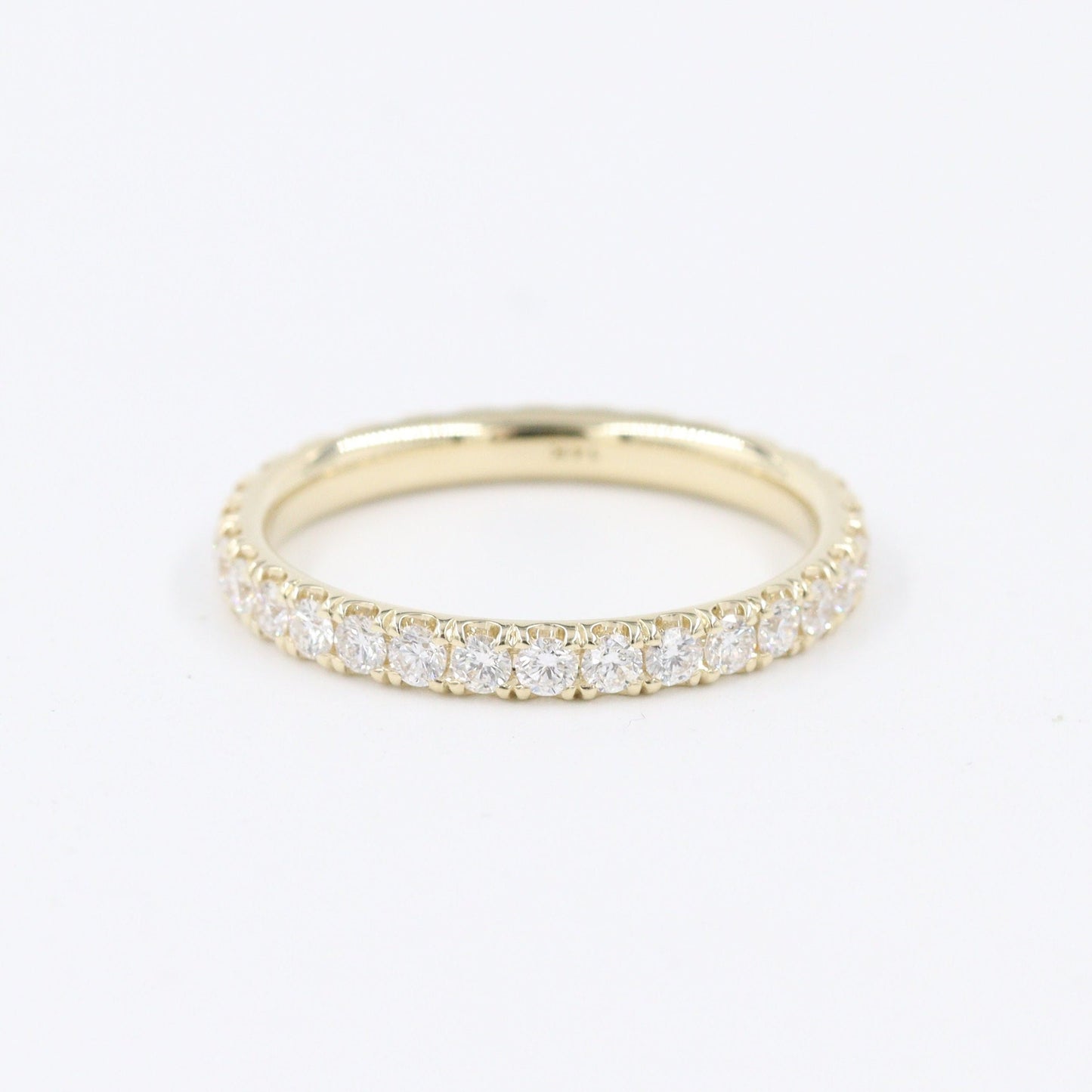 14K Gold Full Eternity Natural Diamond Wedding Band (2.5mm) - Anniversary gift