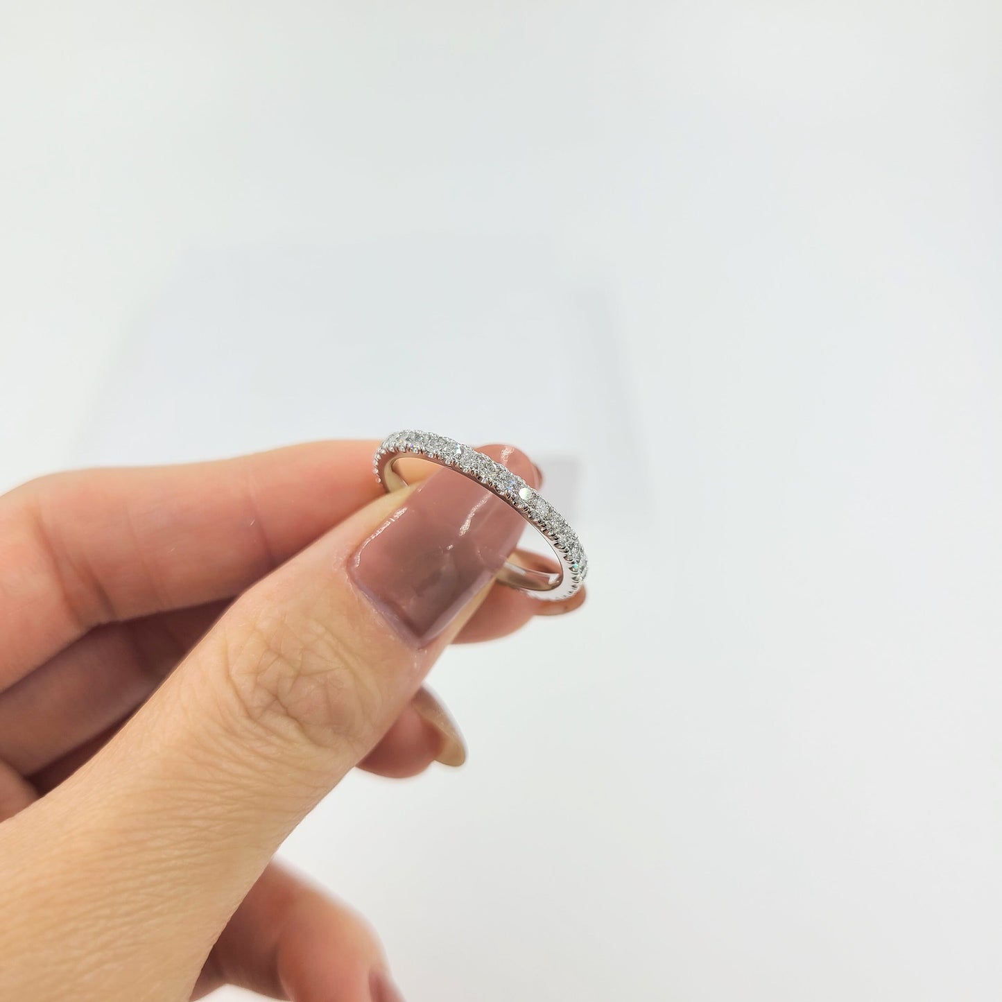 Handmade 14K Gold Full Eternity Natural Diamond Wedding Band (2.2mm)- Anniversary gift