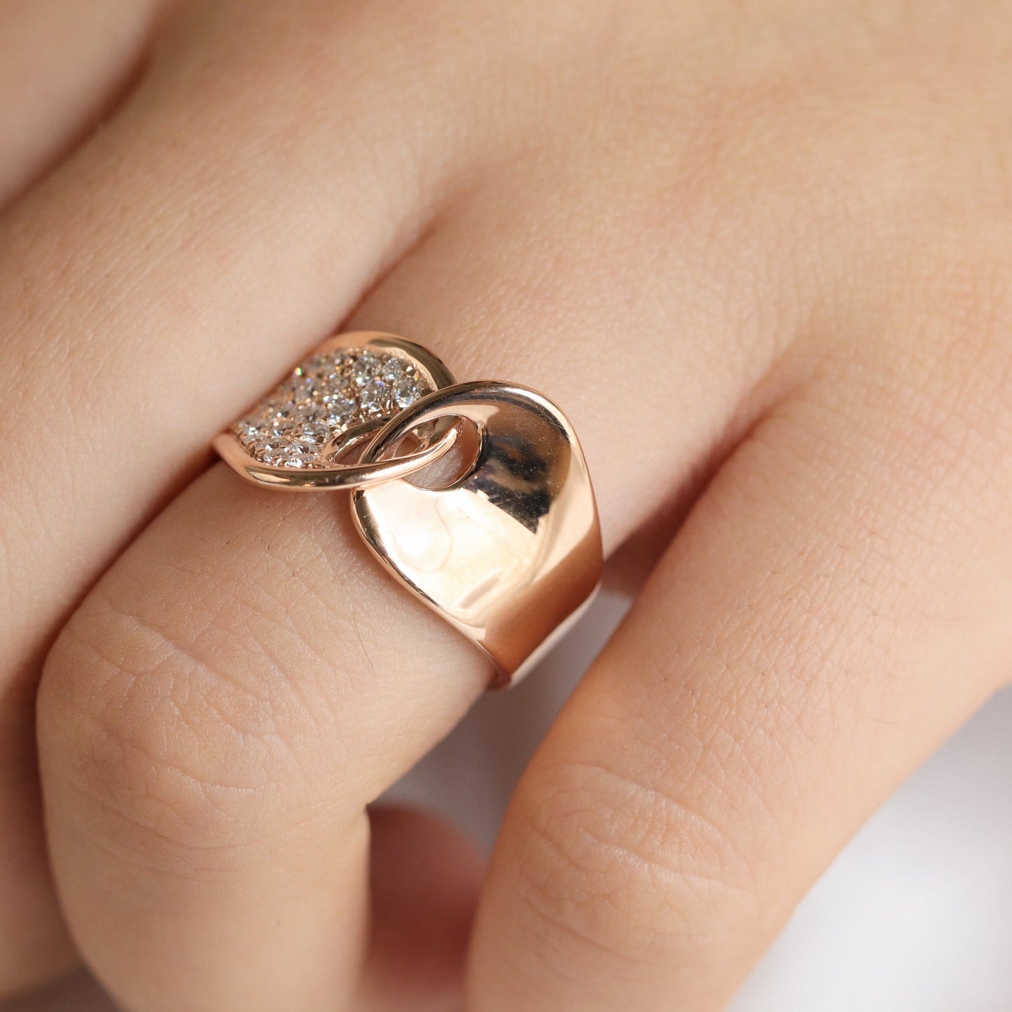 14K gold Natural Diamond Ring /Unique Twist Cluster Diamond Ring / 18K gold Cluster Diamond  Ring /Gift for her / Anniversary Gift