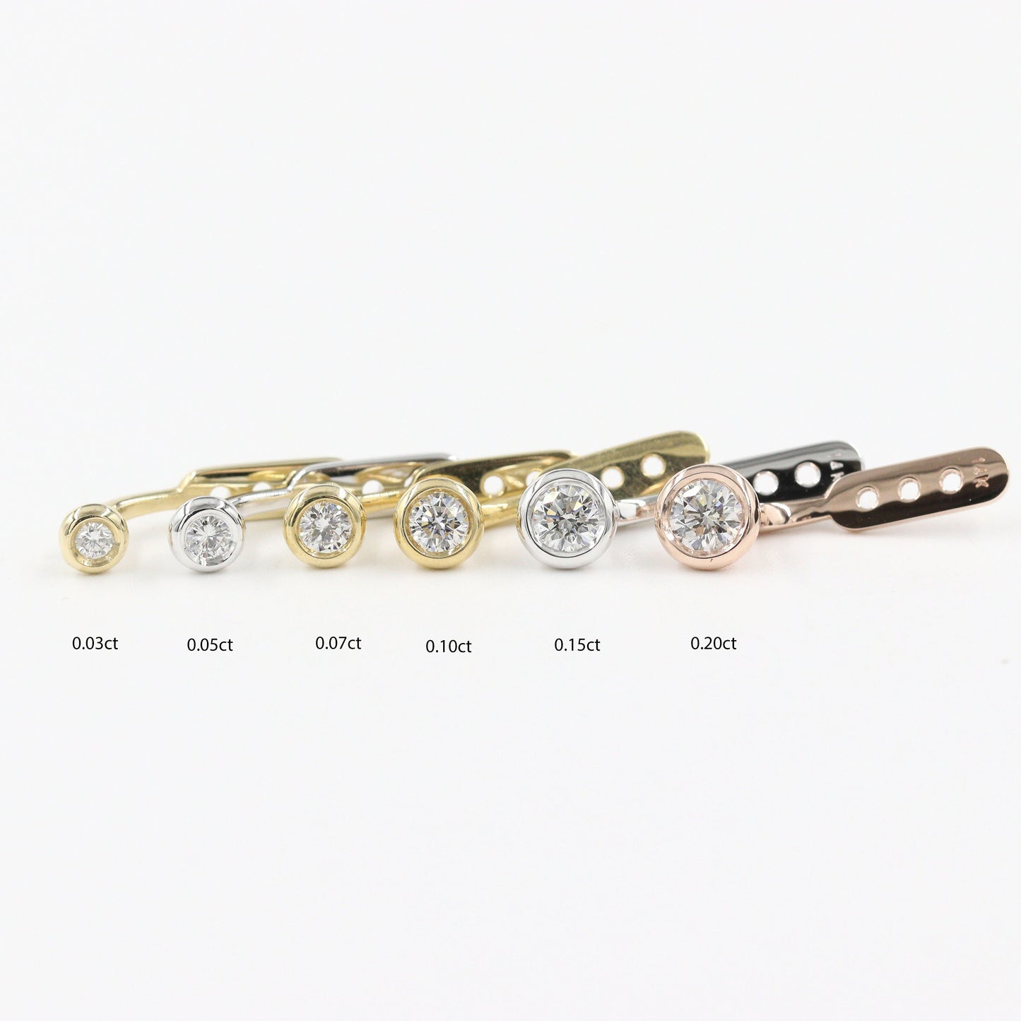 14K Gold Natural Diamond Earring Jacket: Bezel Set Diamond Jacket earring only / Anniversary gift
