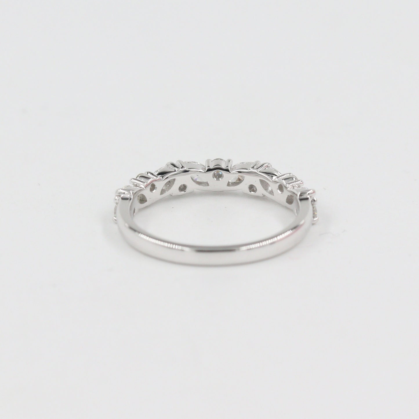 14K Gold Marquise Natural Diamond Cluster Ring: Handmade Anniversary Band