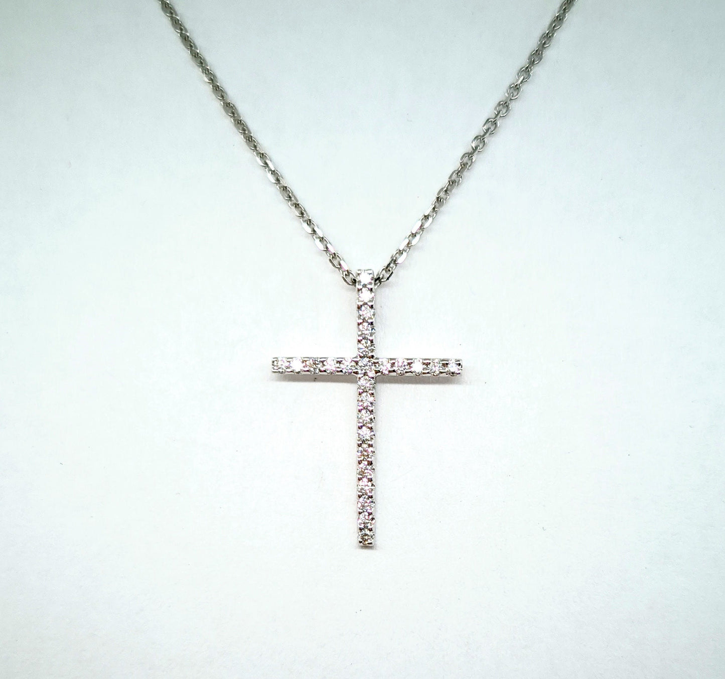 Natural Diamond Cross Necklace /Dainty Simple Cross Necklace/ Adjustable Length/ Religious/ 14K Gold Cross Necklace/ Anniversary Gift
