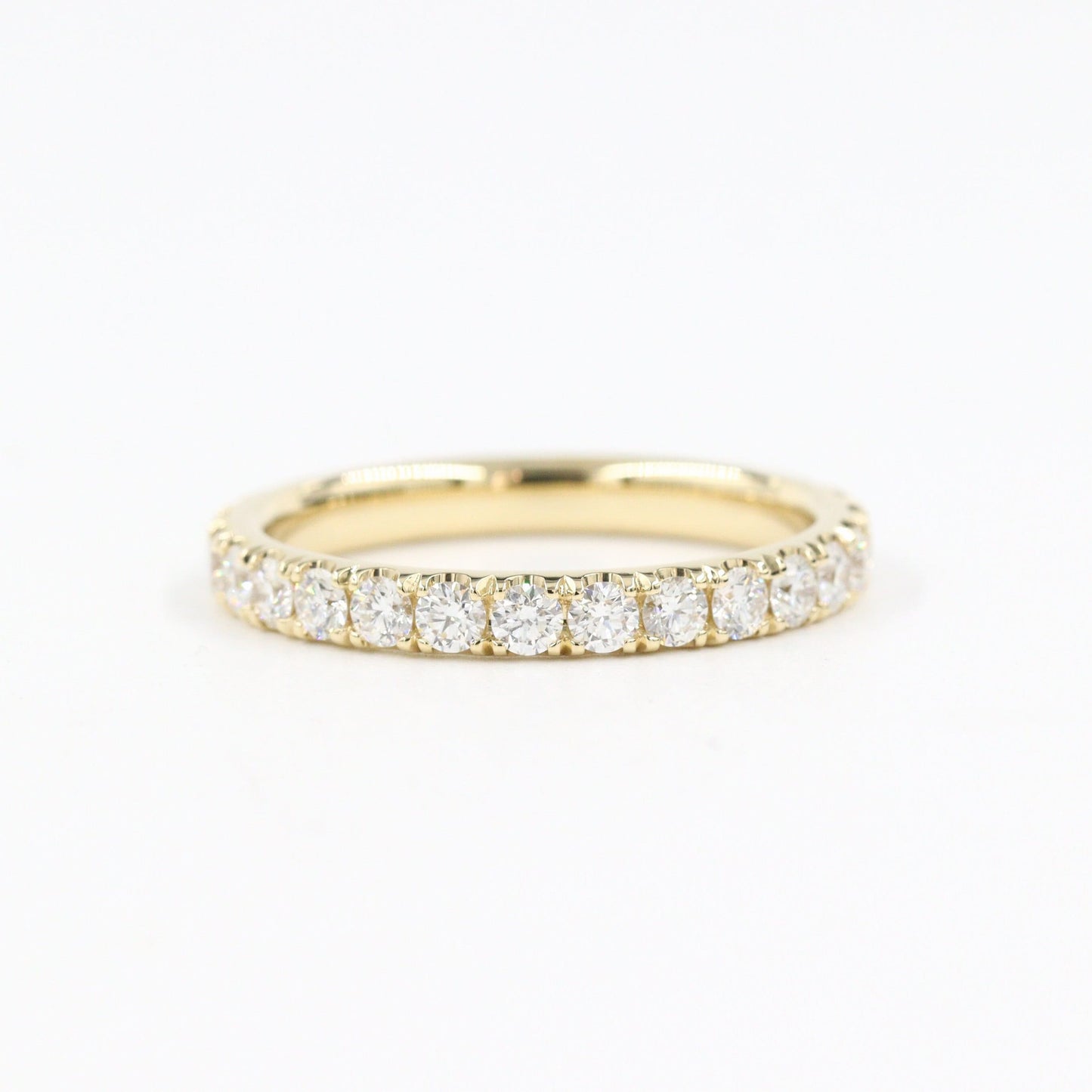 Handmade 14K Gold Full Eternity Natural Diamond Wedding Band (3.1mm)- Anniversary gift