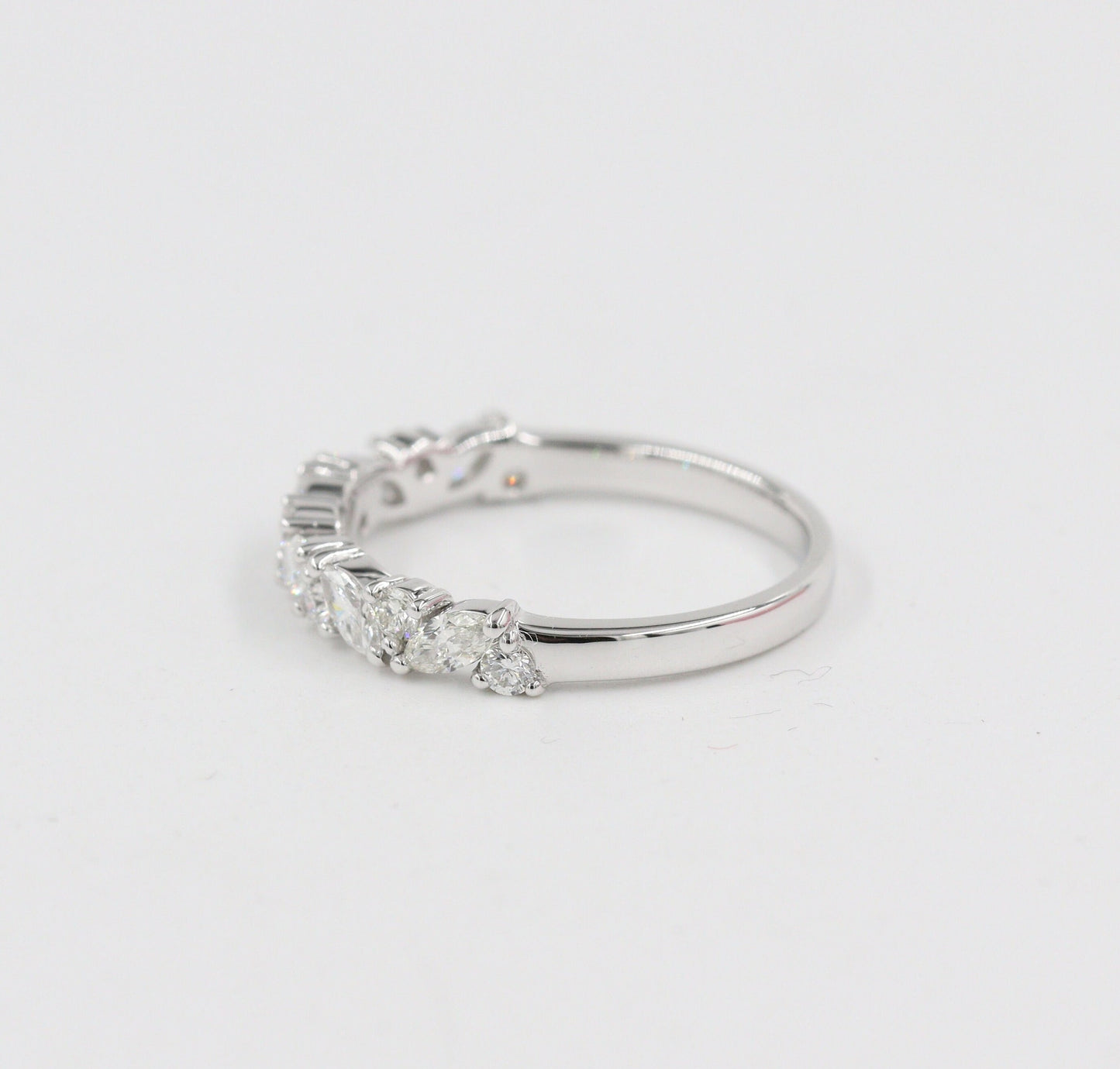 14K Gold Marquise Natural Diamond Cluster Ring: Handmade Anniversary Band