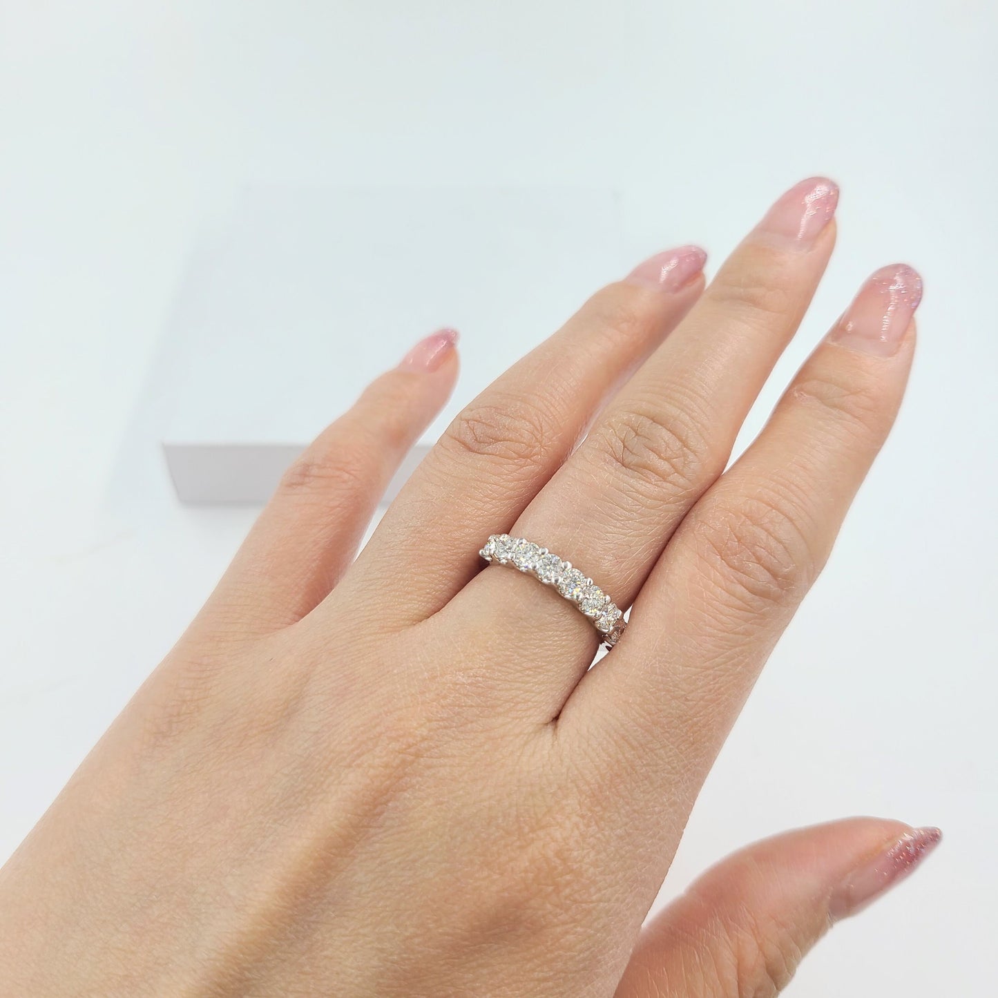 1ct Natural Diamond Eternity Band: 14K Gold Wedding Ring- Anniversary Gift