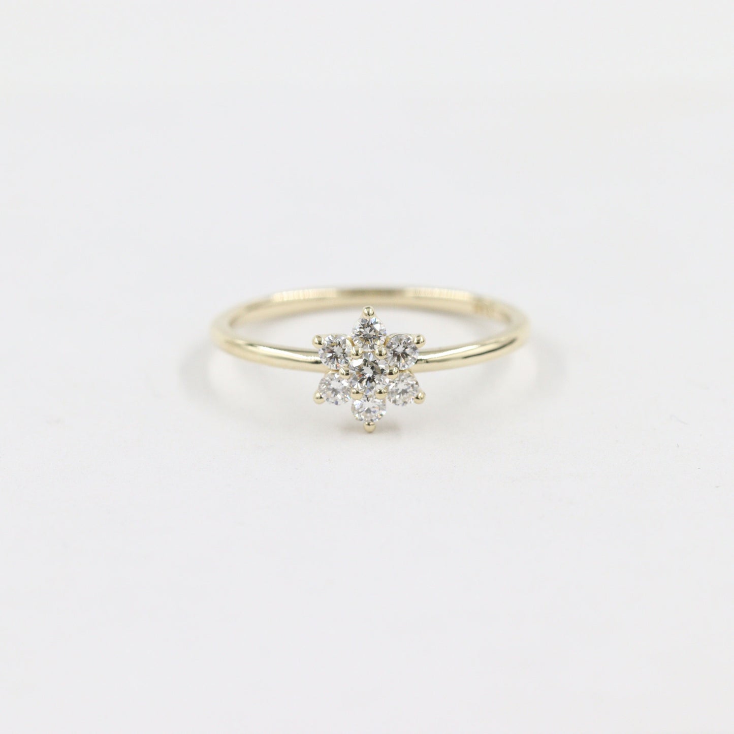 Flower Natural Diamond Anniversary Ring /14K gold flower Diamond Ring / Unique Engagement Ring / Anniversary Ring