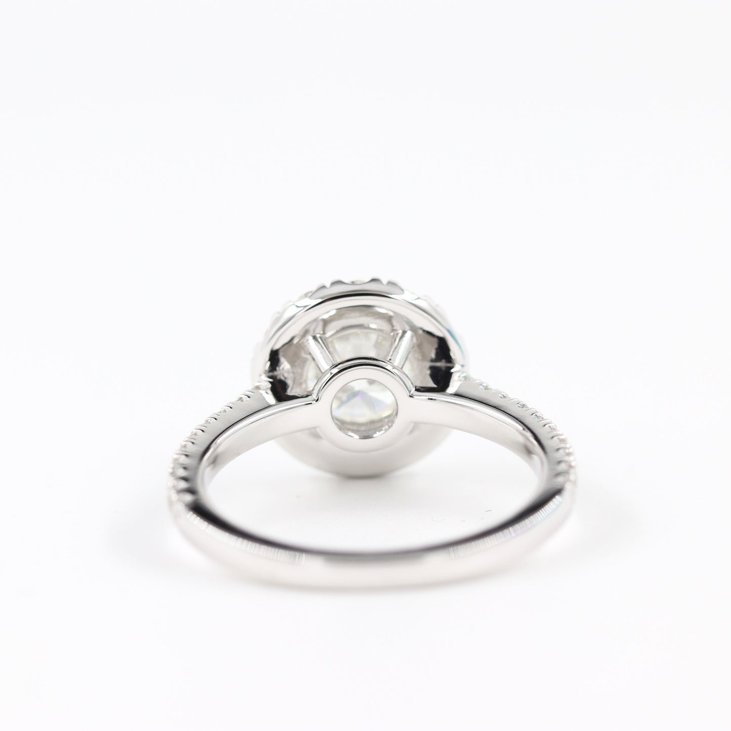 Total 2.4ct Diamond Halo Engagement Ring: 14k Gold Diamond Ring