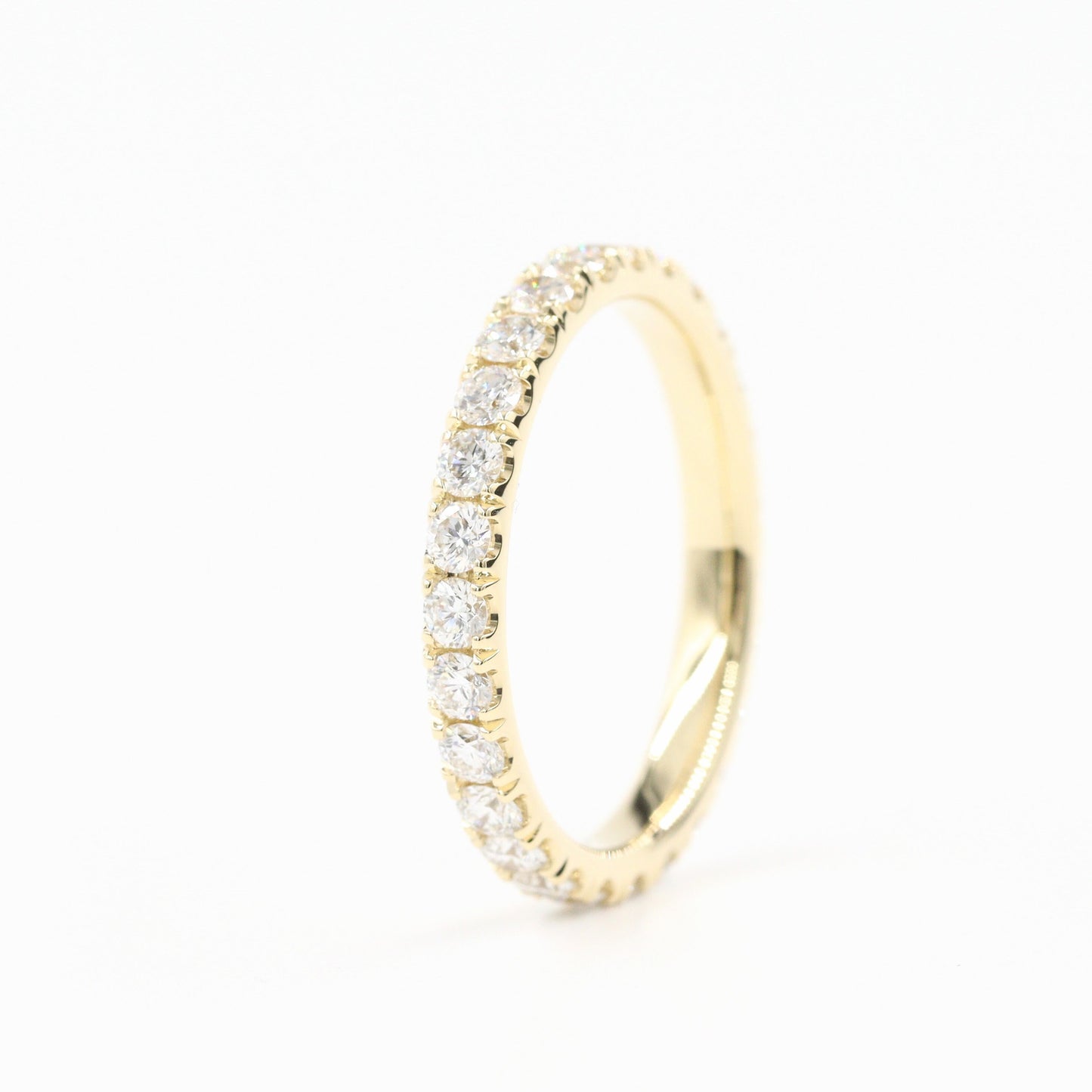 Handmade 14K Gold Full Eternity Natural Diamond Wedding Band (3.1mm)- Anniversary gift