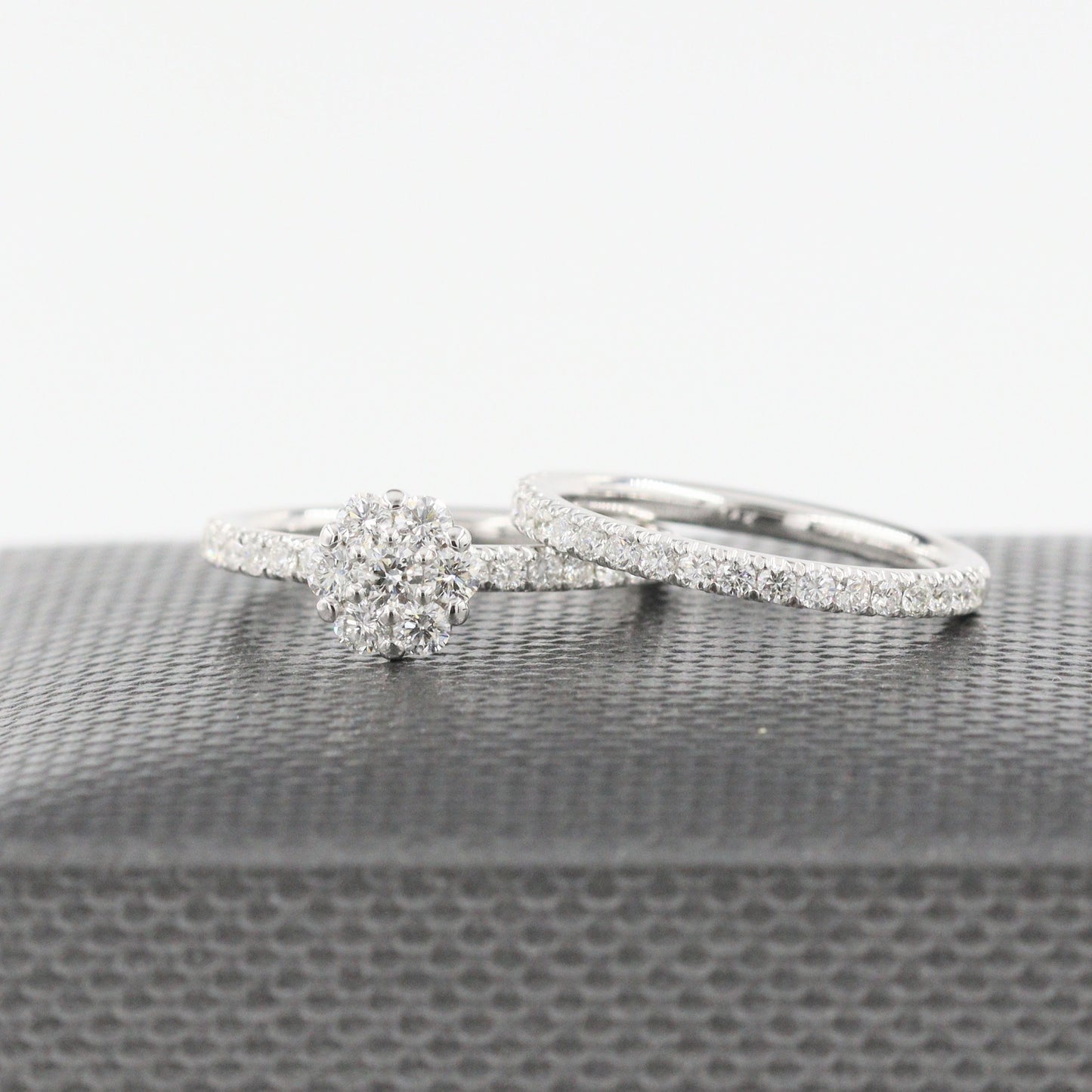 14K Gold Natural Diamond Wedding Band: Half Eternity Stackable 1.9mm Ring- Anniversary gift
