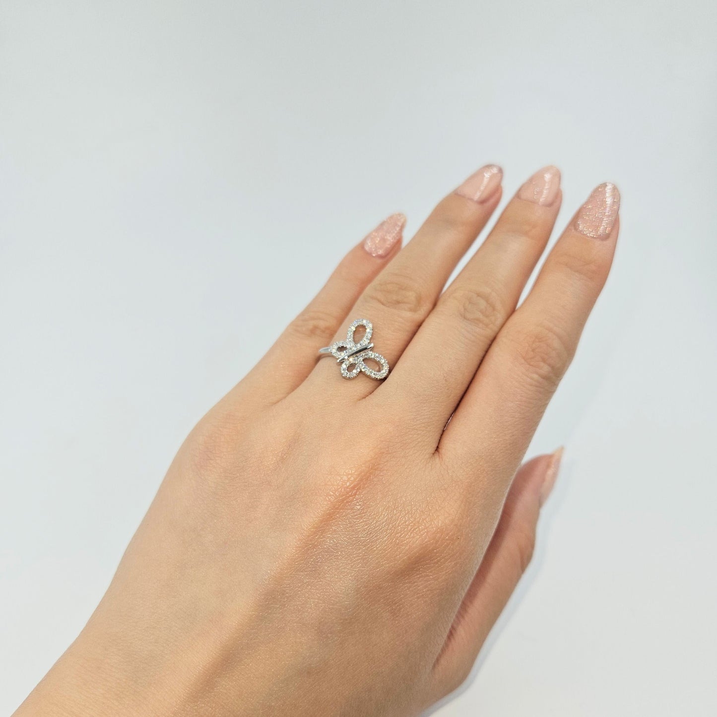 Natural Diamond Butterfly Ring/ Anniversary Ring
