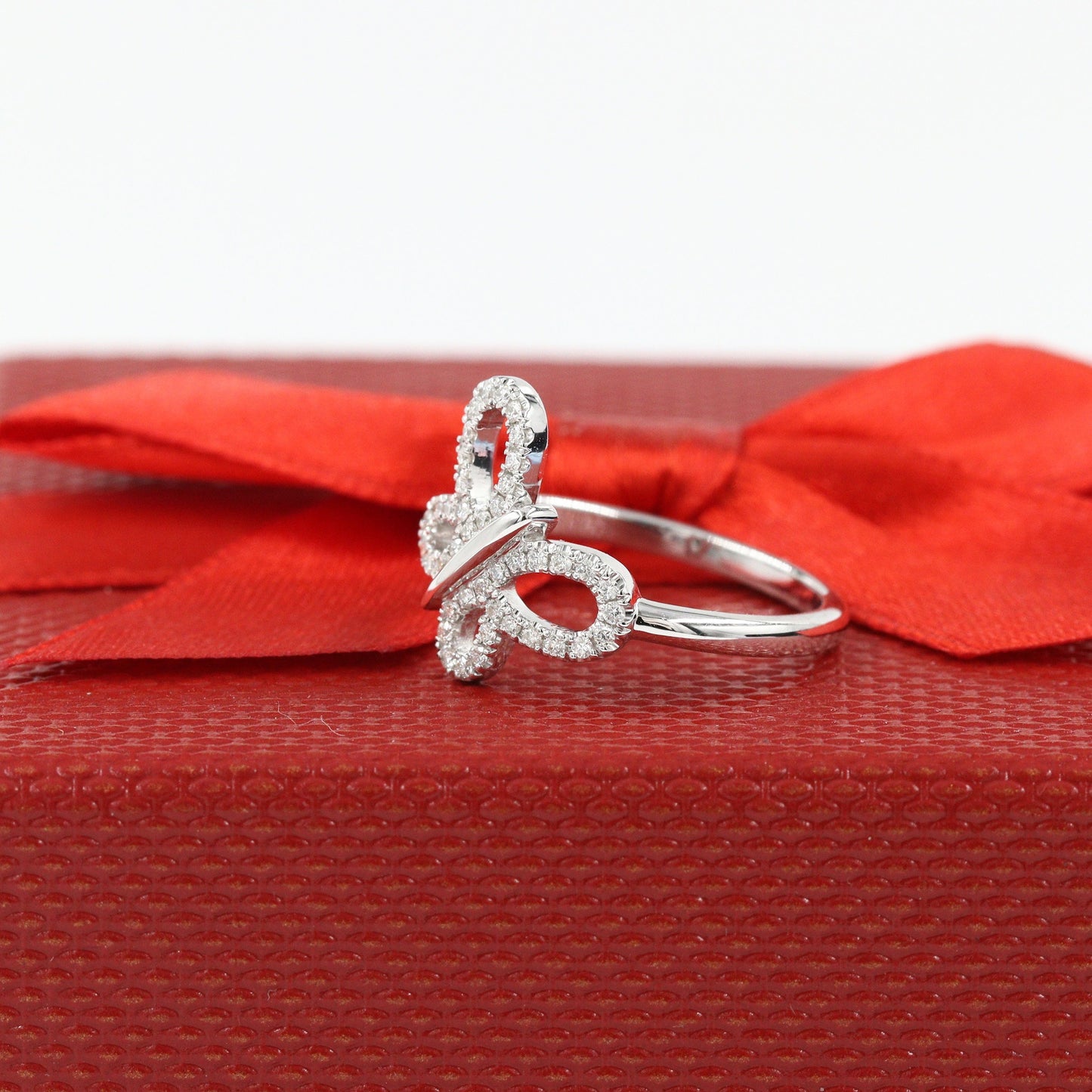 Natural Diamond Butterfly Ring/ Anniversary Ring