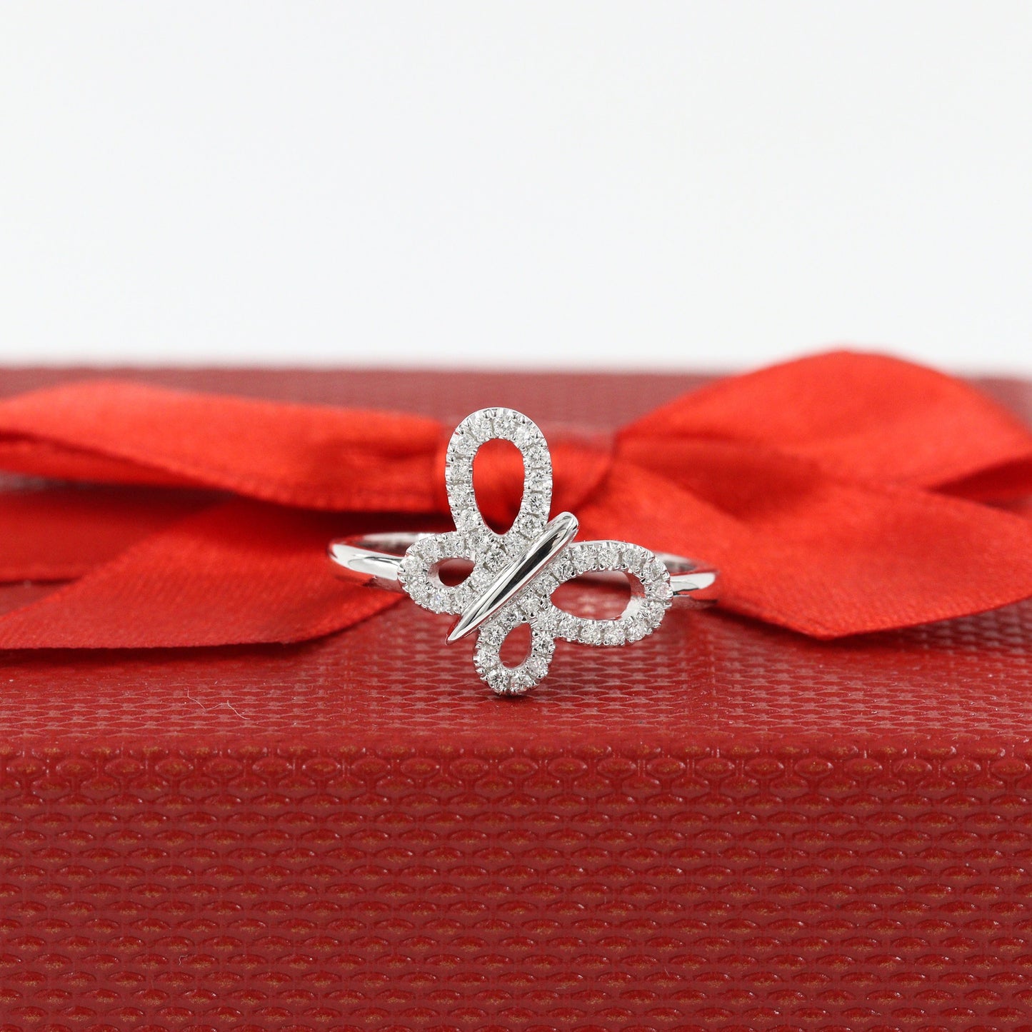 Natural Diamond Butterfly Ring/ Anniversary Ring