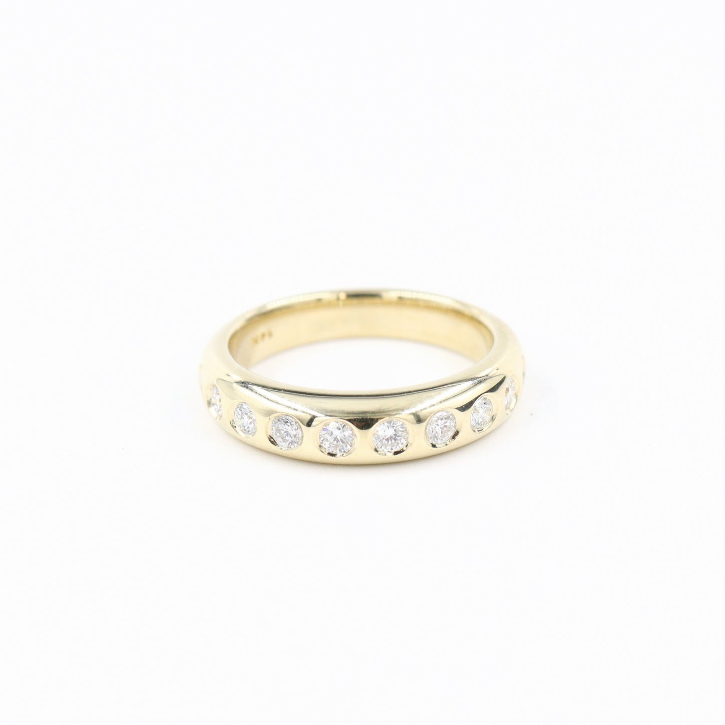 14k Gold Natural Diamond Stack Ring: 0.45ctw Wedding Band- Anniversary Gift