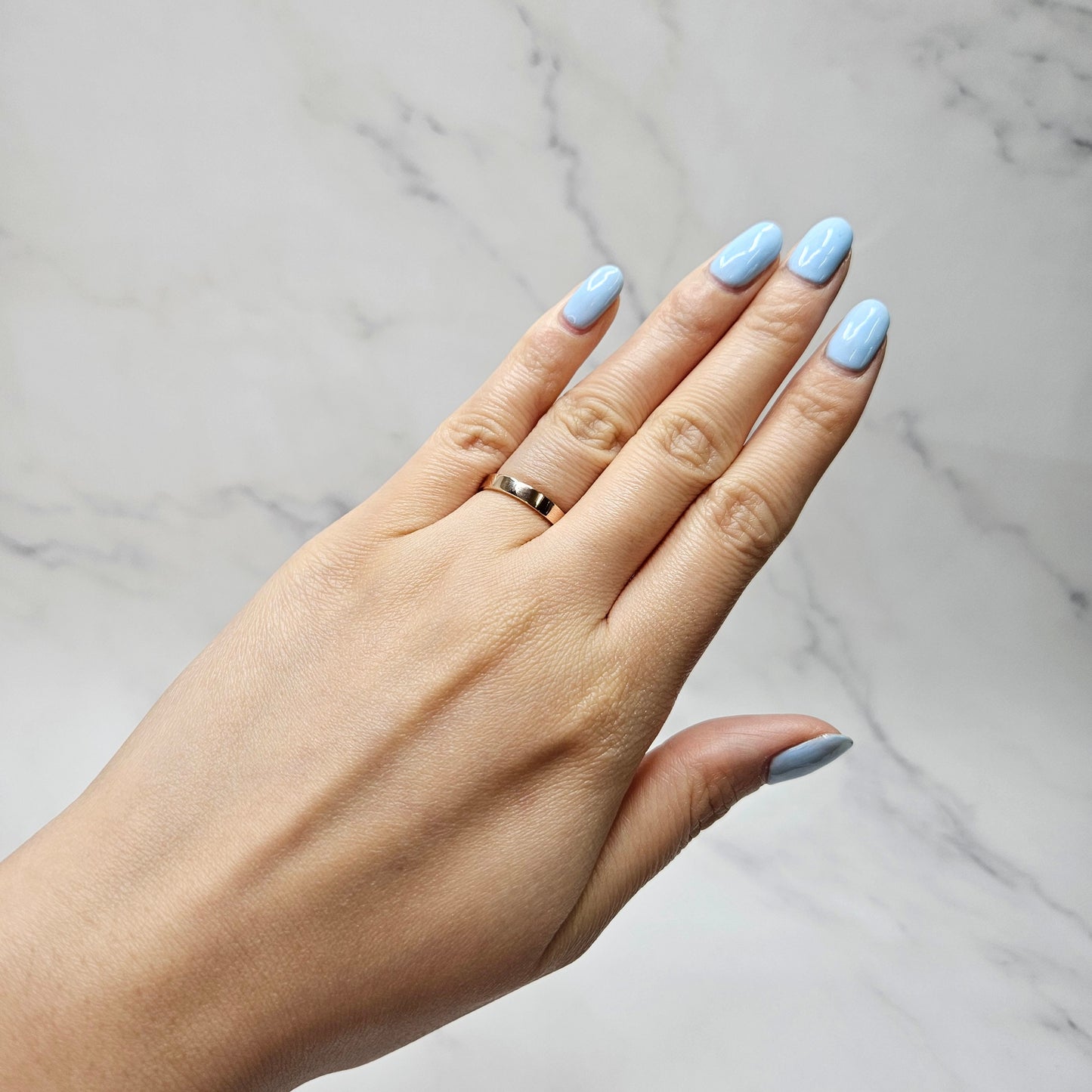Handmade 14k Gold Wedding Band: Simple Flat Ring, 3.0mm Gold Band - Anniversary Gift