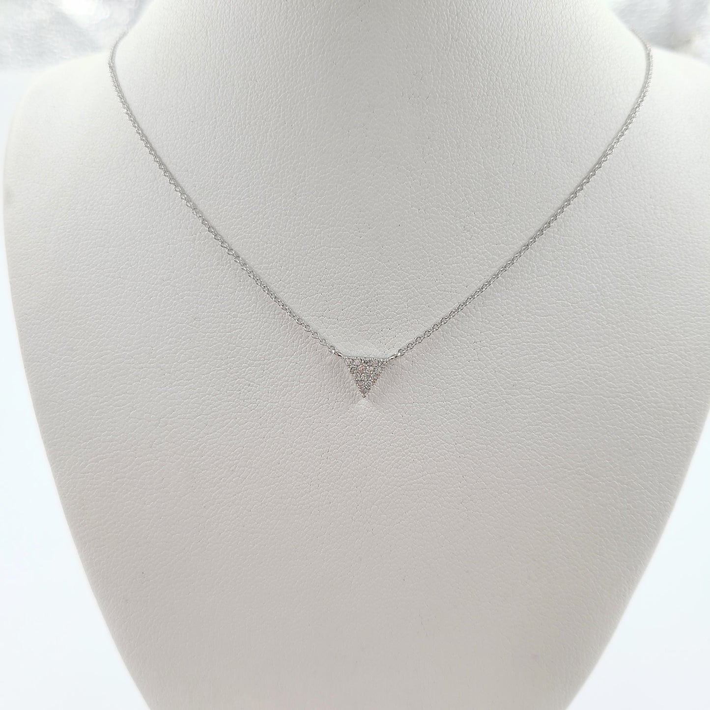 Natural Diamond Necklace/Diamond Triangle/Simple Diamond Necklace/14k Gold Dainty Diamond Pendant/Diamond Necklace/Anniversary Gift