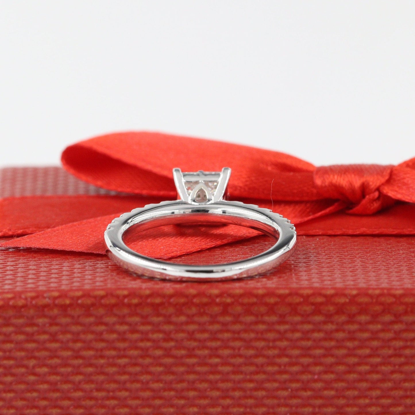 1ct Princess Cut Natural Diamond Engagement Ring: 14K Gold Anniversary Ring