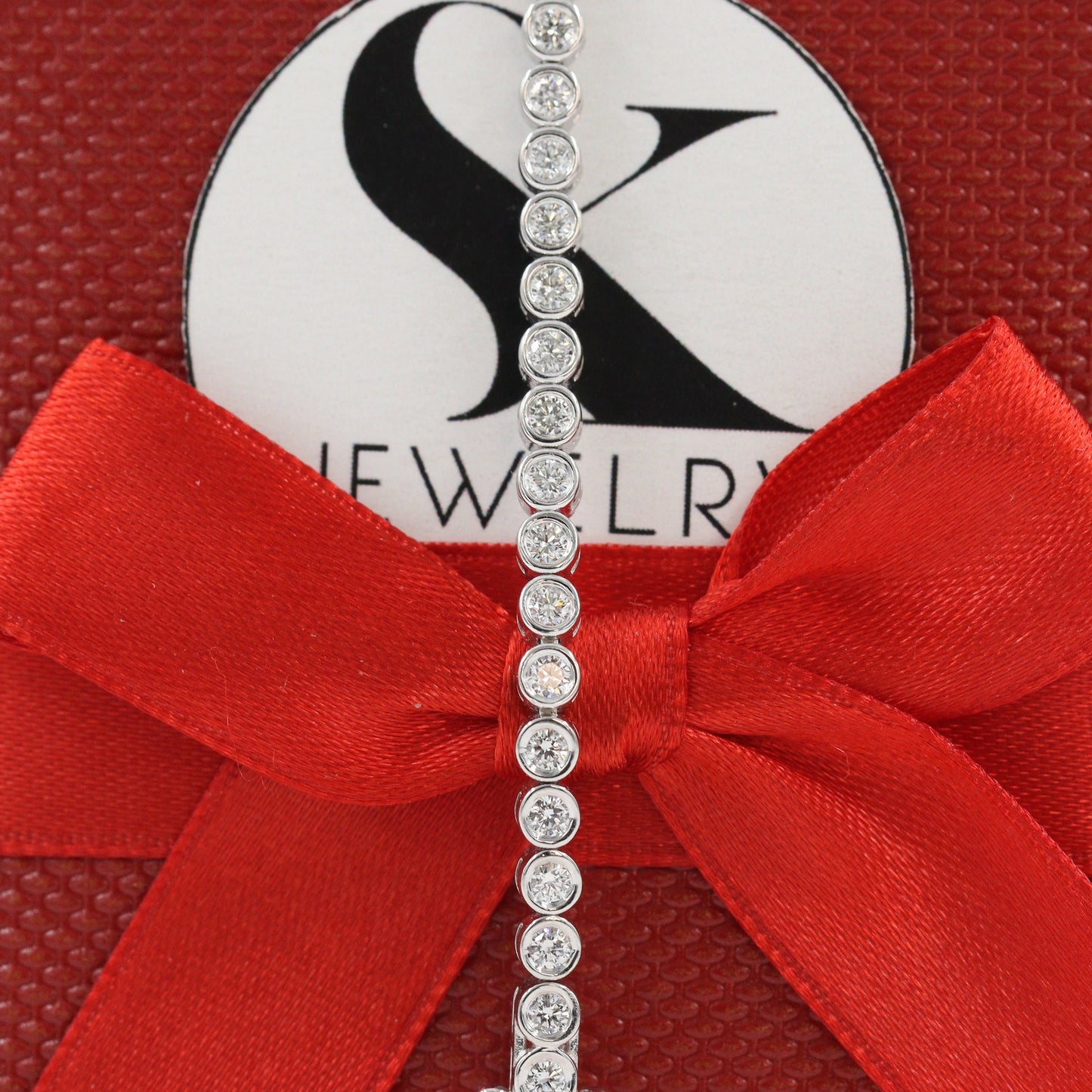 Round Diamond Tennis Bracelet /Natural Diamond Bezel Setting Tennis  Bracelet/ Diamond Tennis Bracelet/Anniversary gift